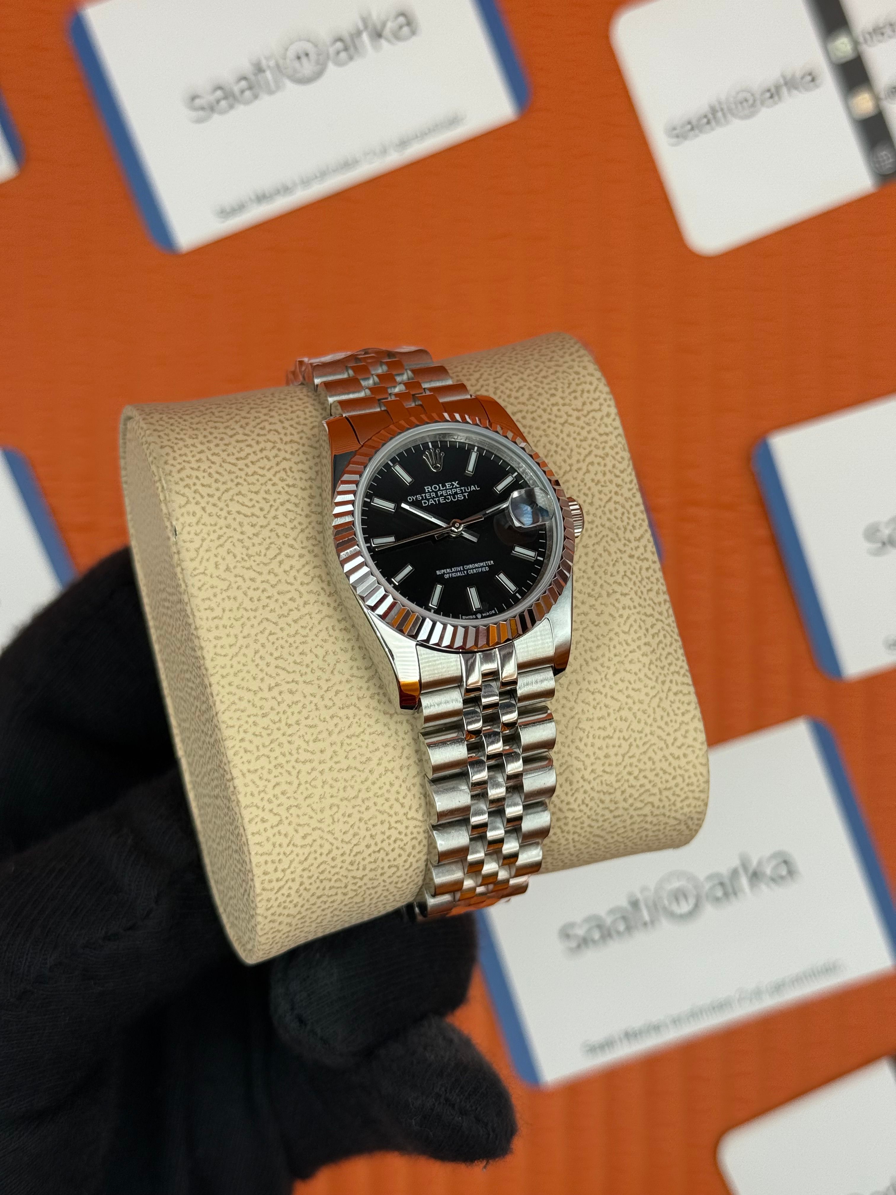 ROLEX datejust 31mm siyah kadran silver jubilee kordon