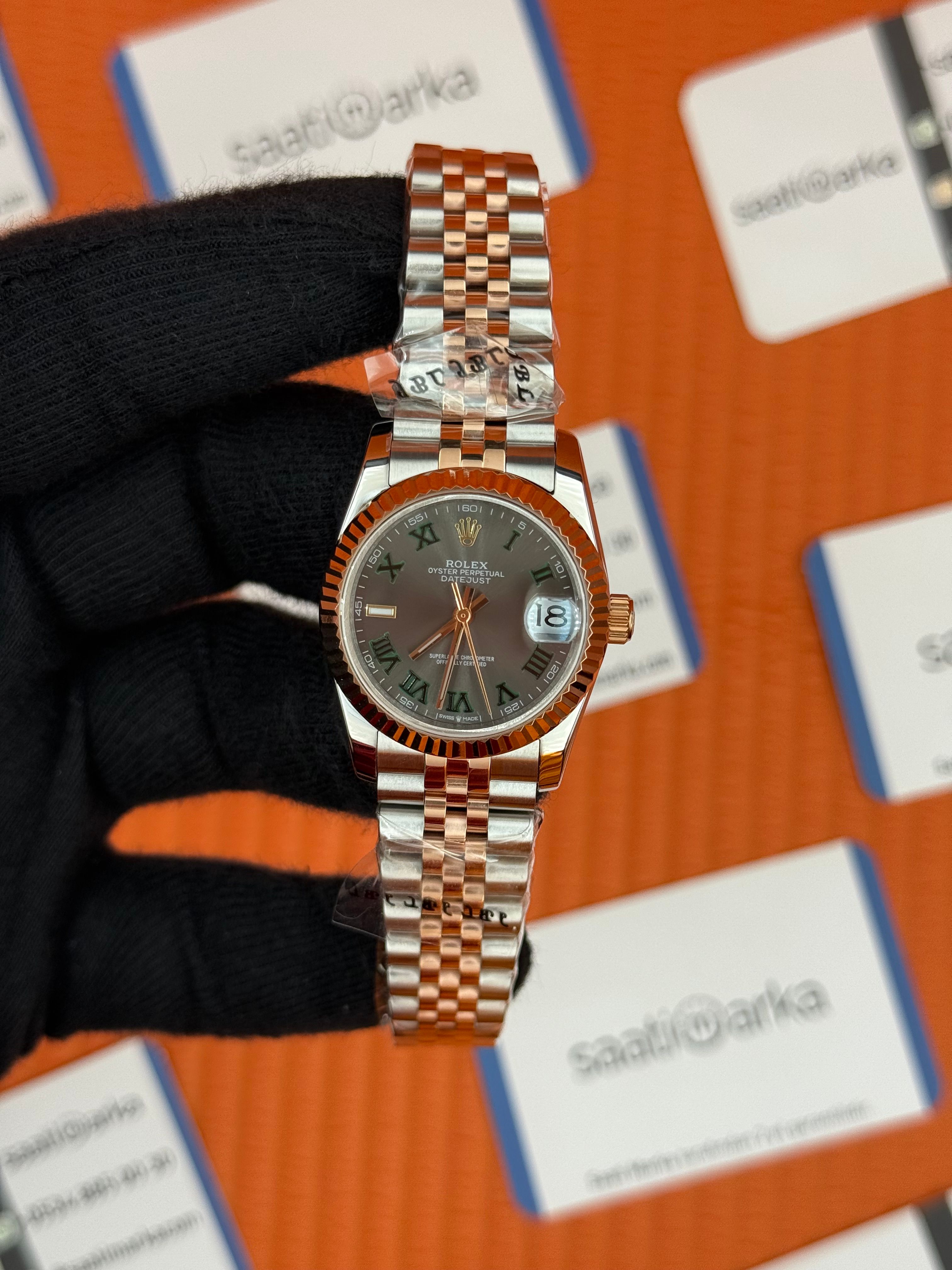 ROELX datejust 31mm roma rakamlı kadran rose silver jubilee kordon