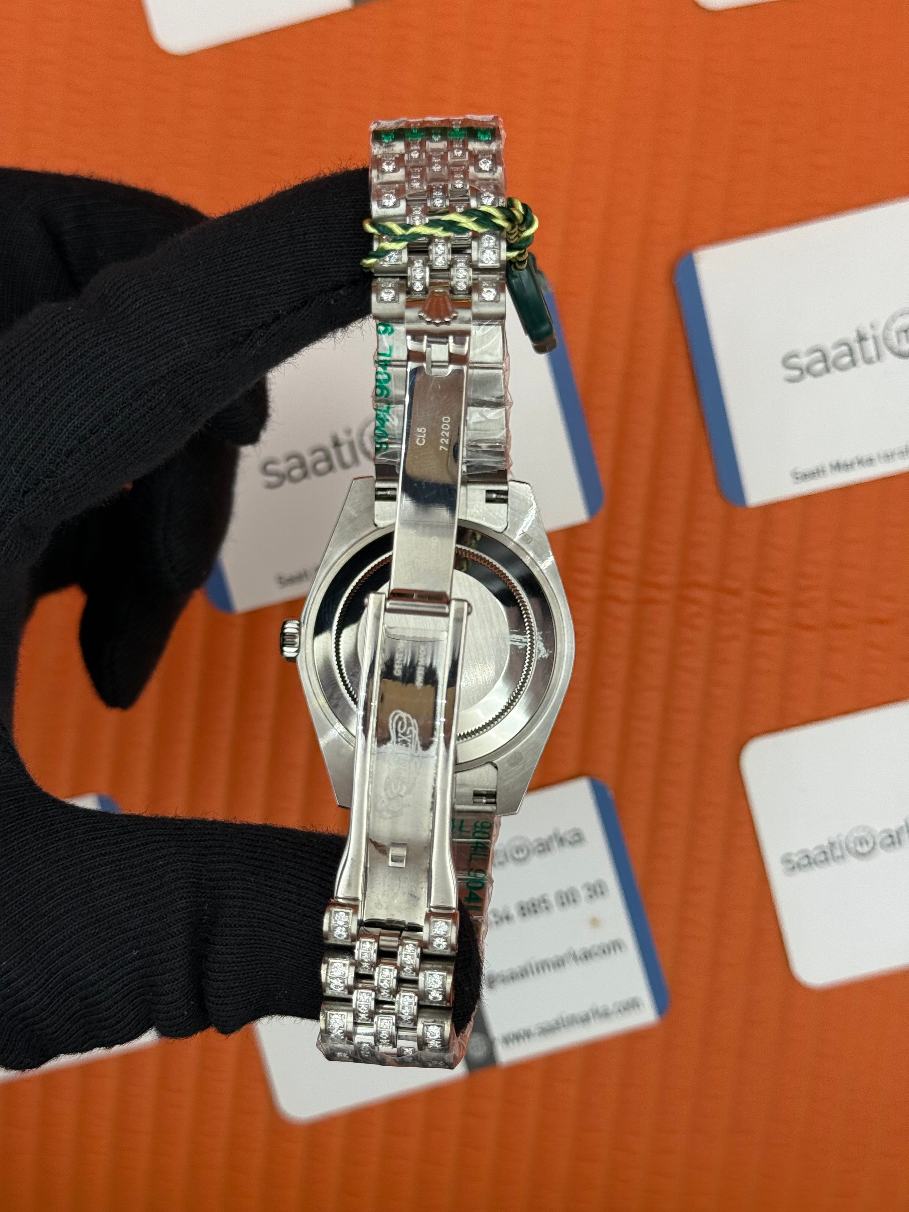 ROLEX Datejust arabic dial full diamond 41mm silver