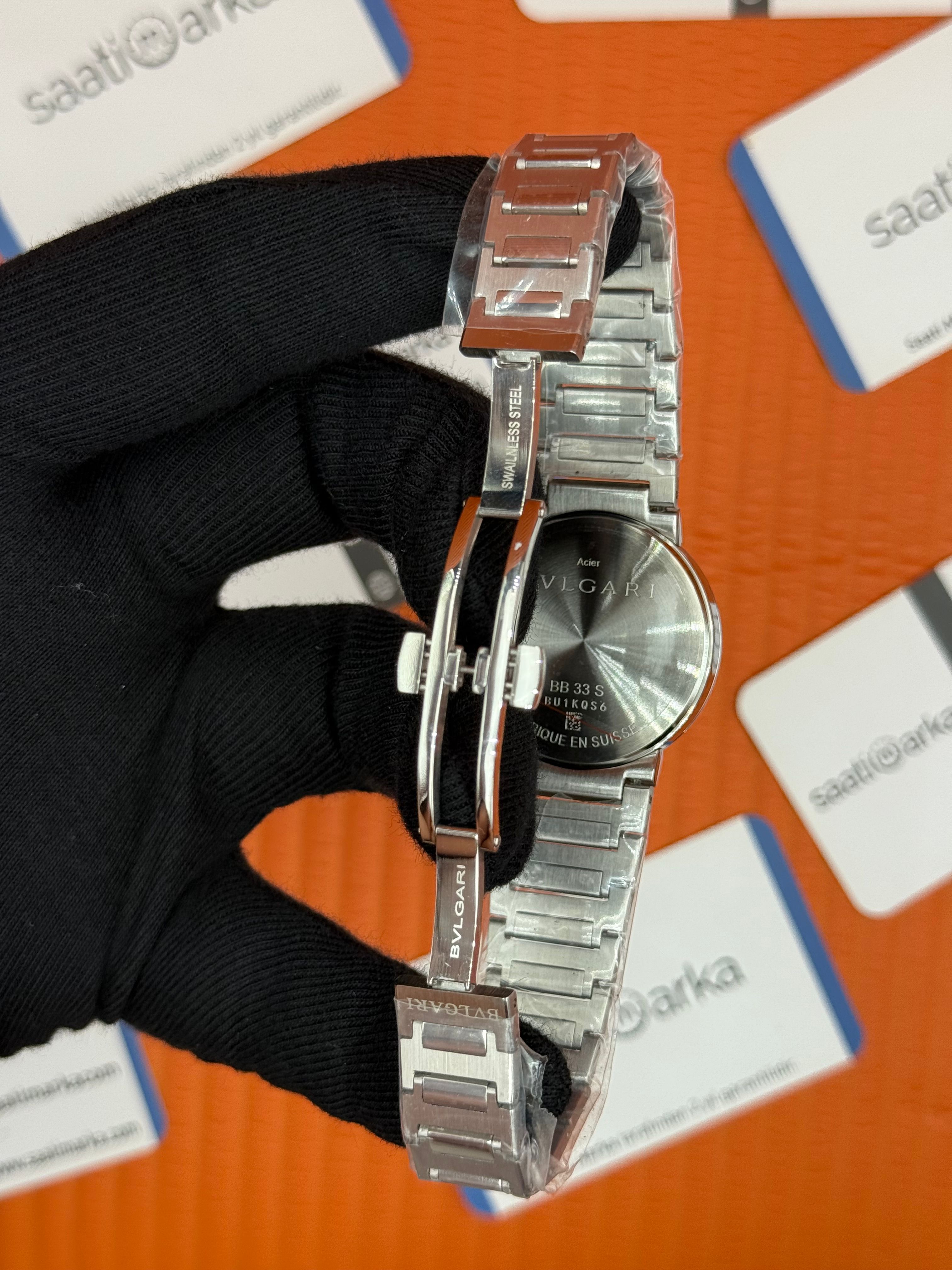 BVLGARI sedef kadran silver kasa kordon kadın kol saati