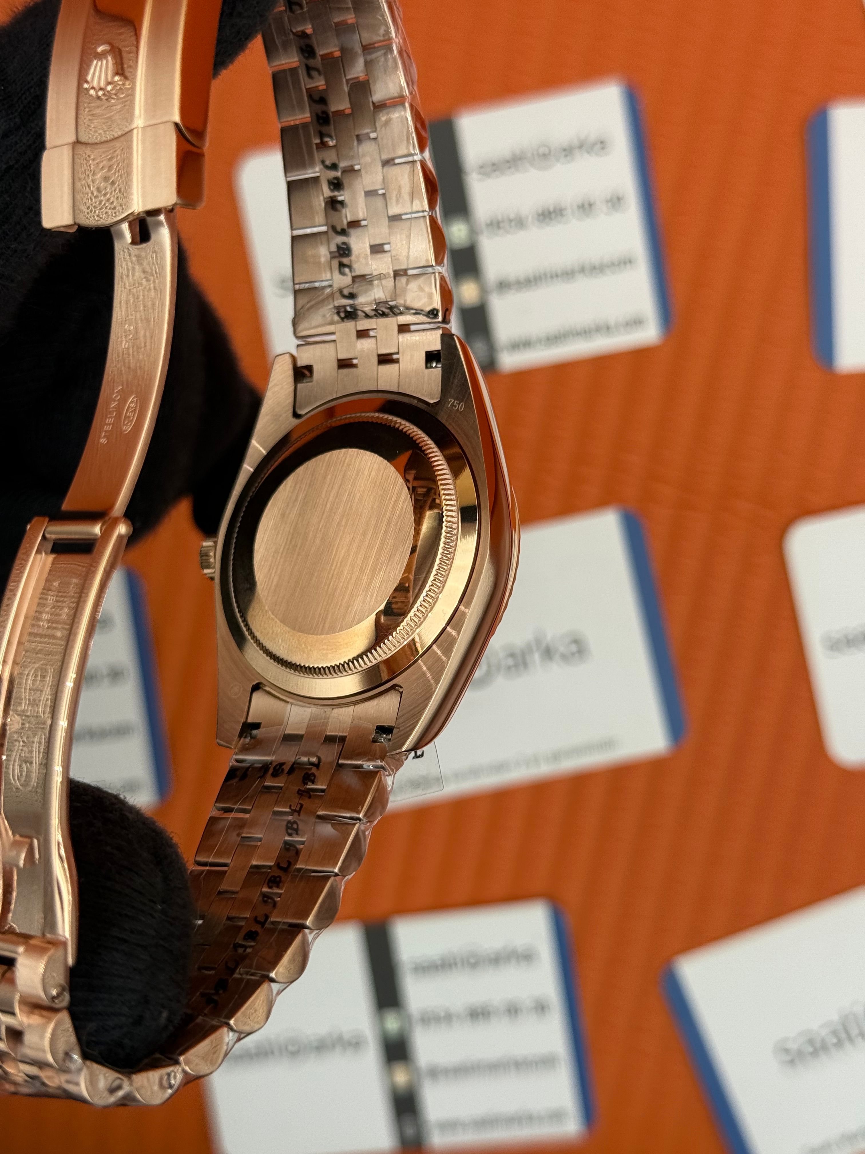 ROLEX Datejust baget taşlı chocolate dial rose jubilee kordon