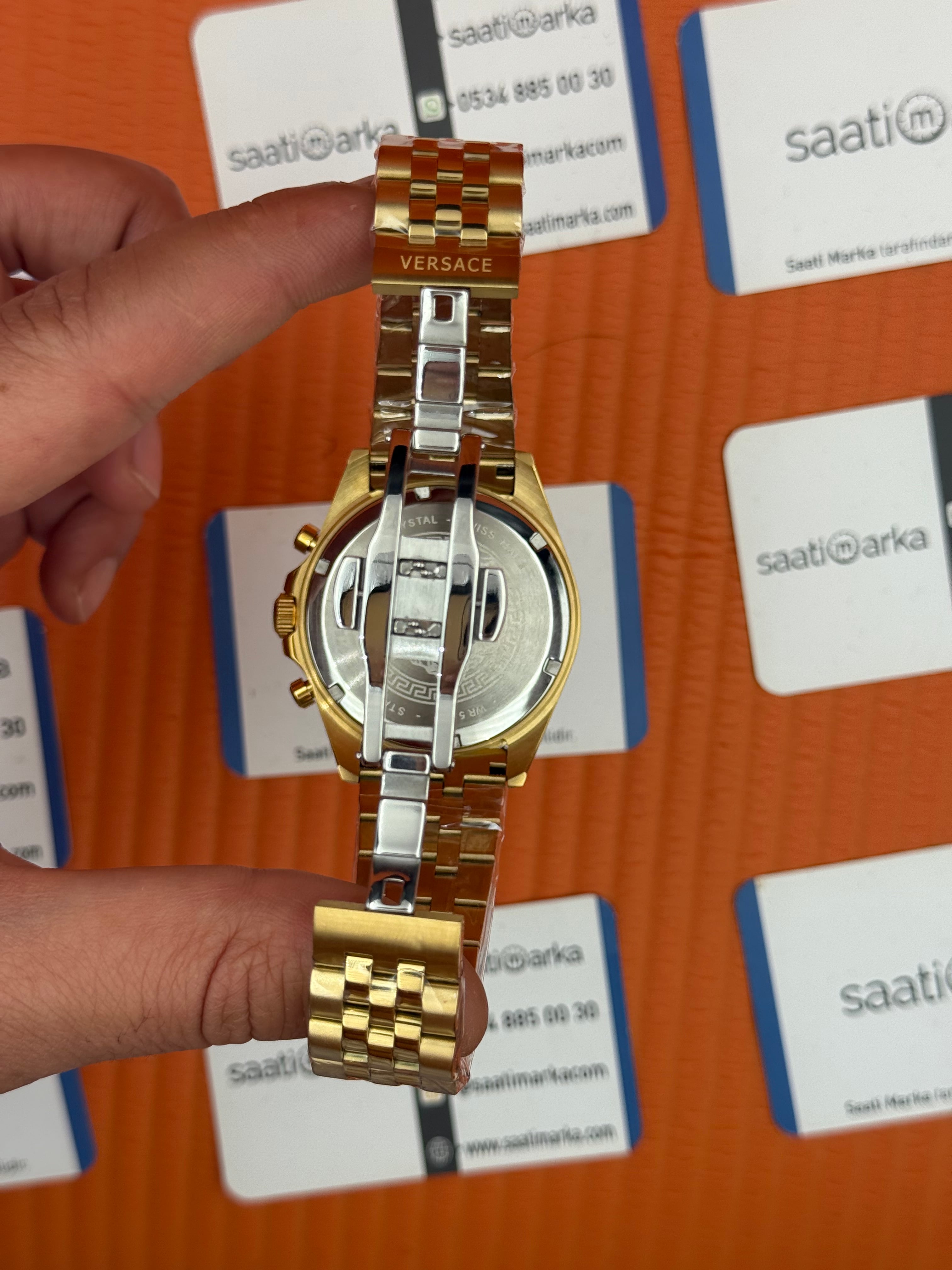 VERSACE beyaz kadran gold kasa kordon jubilee erkek kol saati