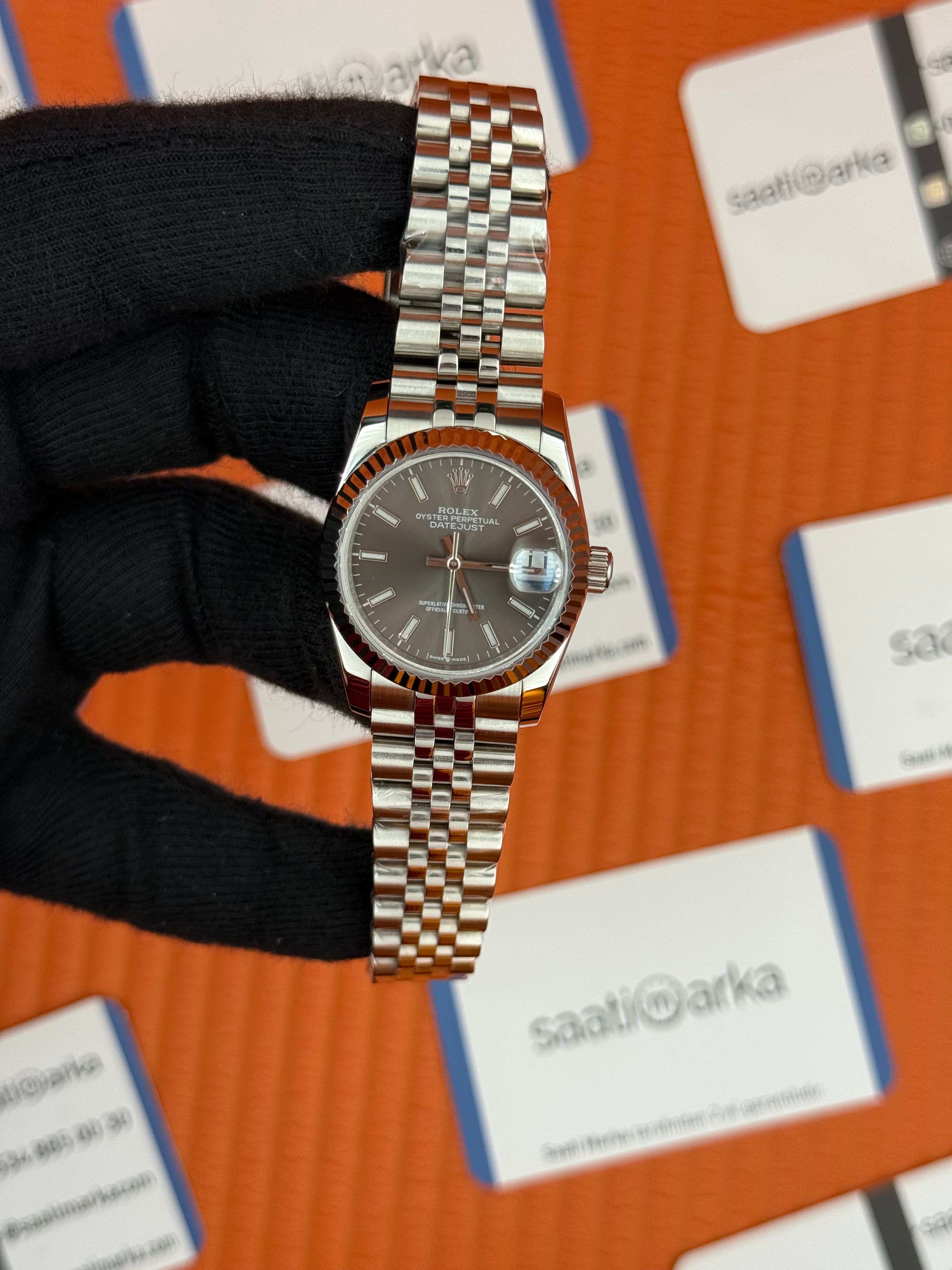 ROLEX datejust 31mm gri kadran silver jubilee kordon