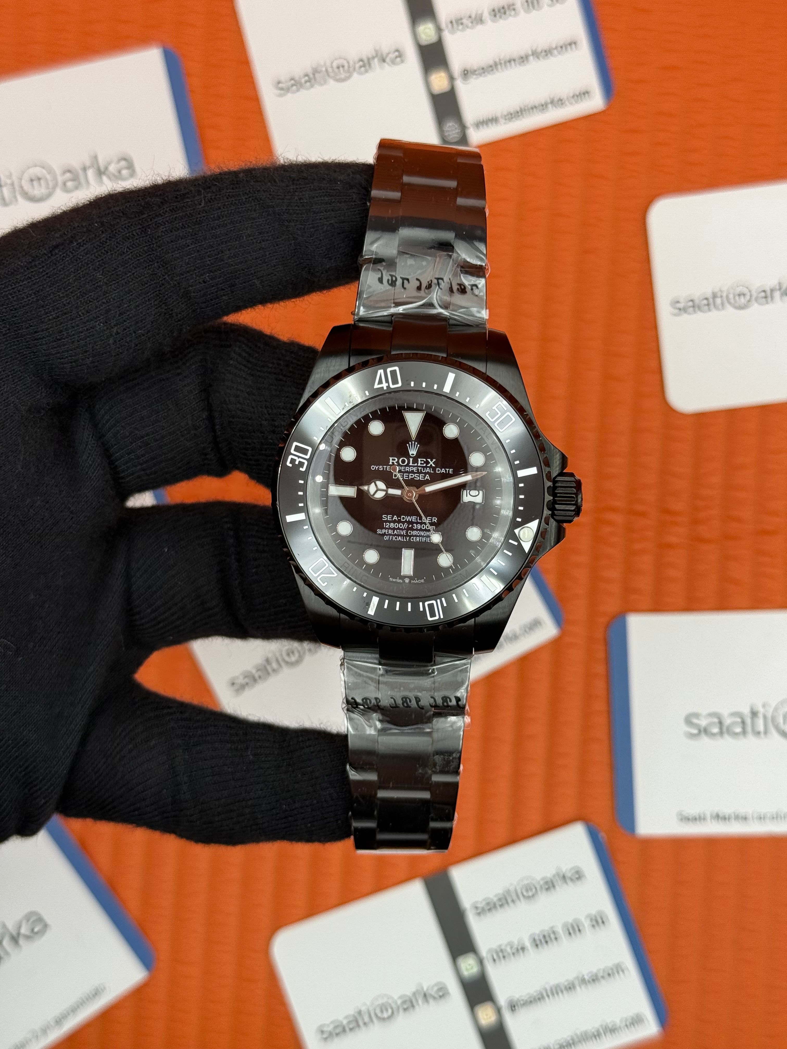 ROLEX Deepsea oyster date black dial siyah kordon-kasa