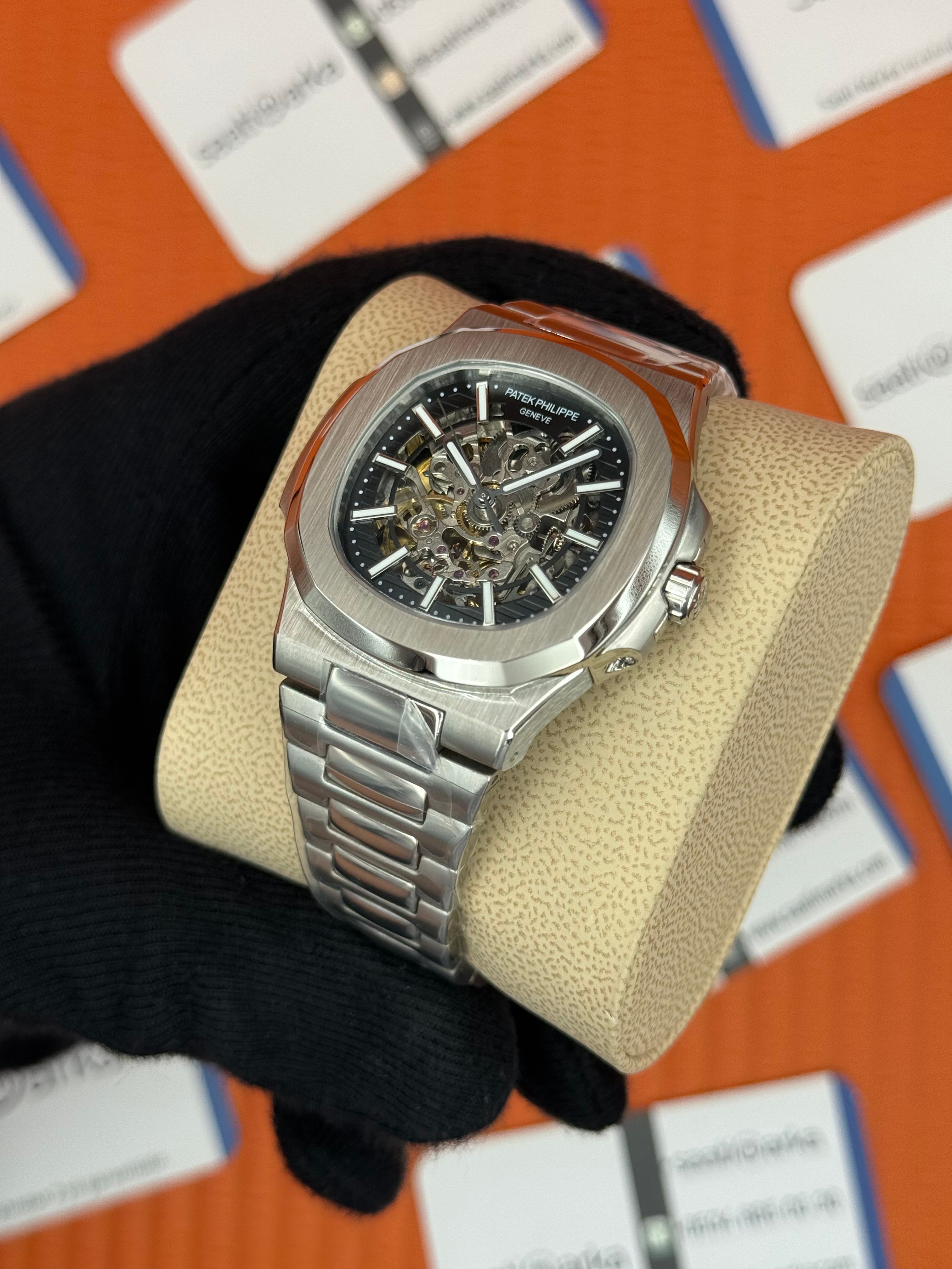 PATEK PHILIPPE SKELETON KADRAN 40MM SİLVER KASA-KORDON