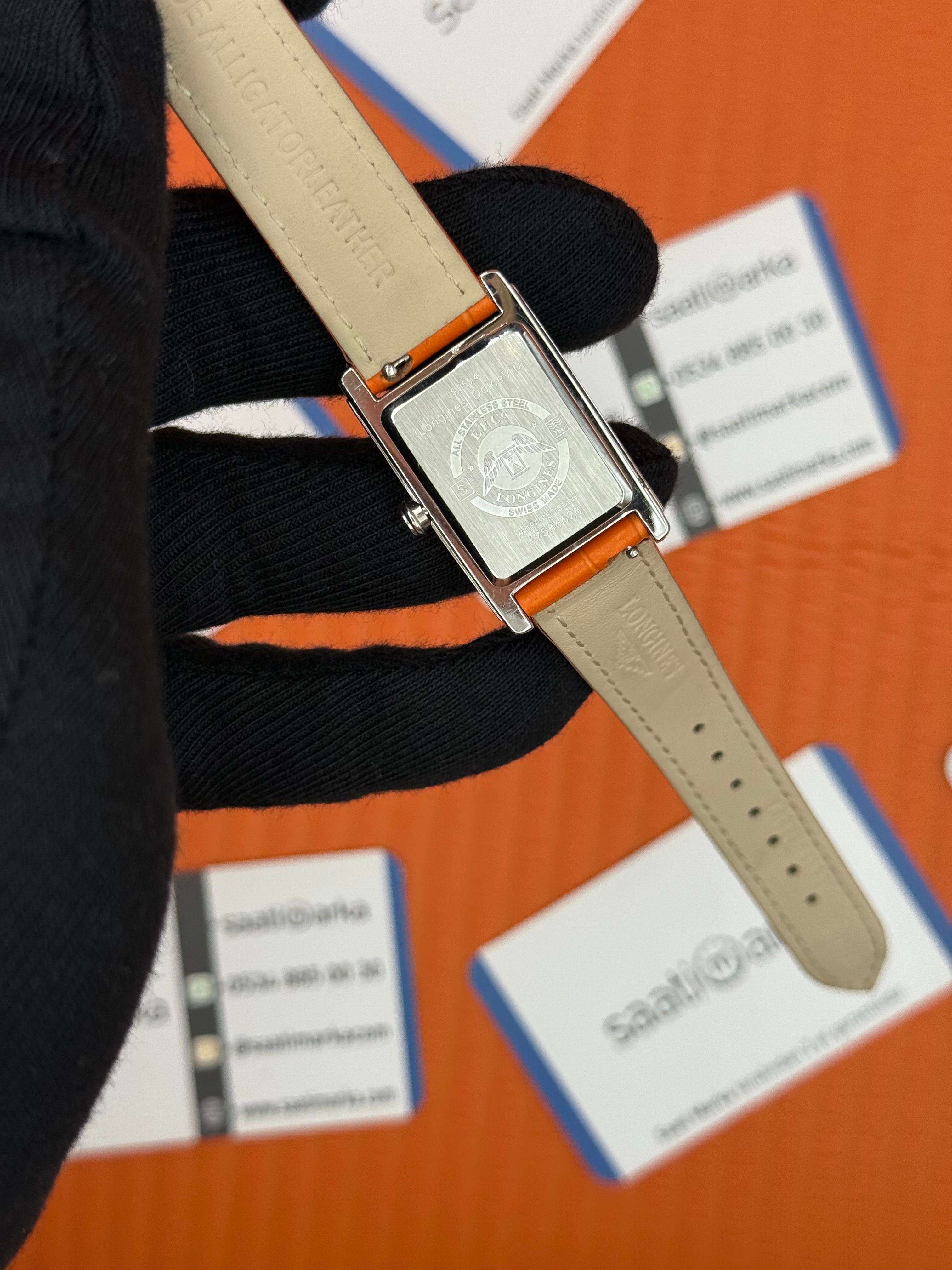 LONGINES DOLCEVİTA L551249922 TURUNCU DERİ KORDON TURUNCU KADRAN SİLVER KASA 