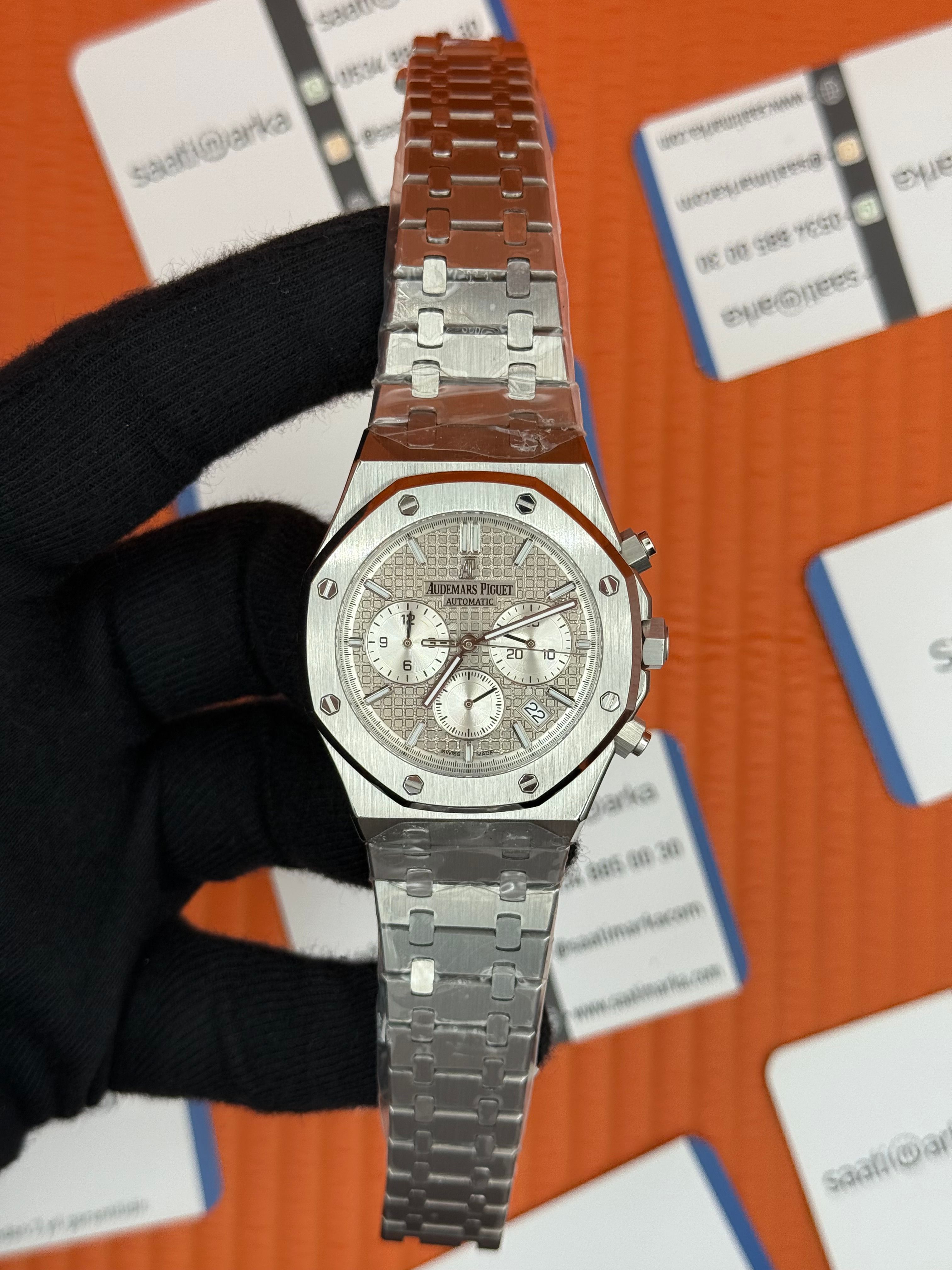 AUDEMARS PİGUET ROYAL OAK CHRONUGRAPH GRİ KADRAN SİLVER KASA-KORDON
