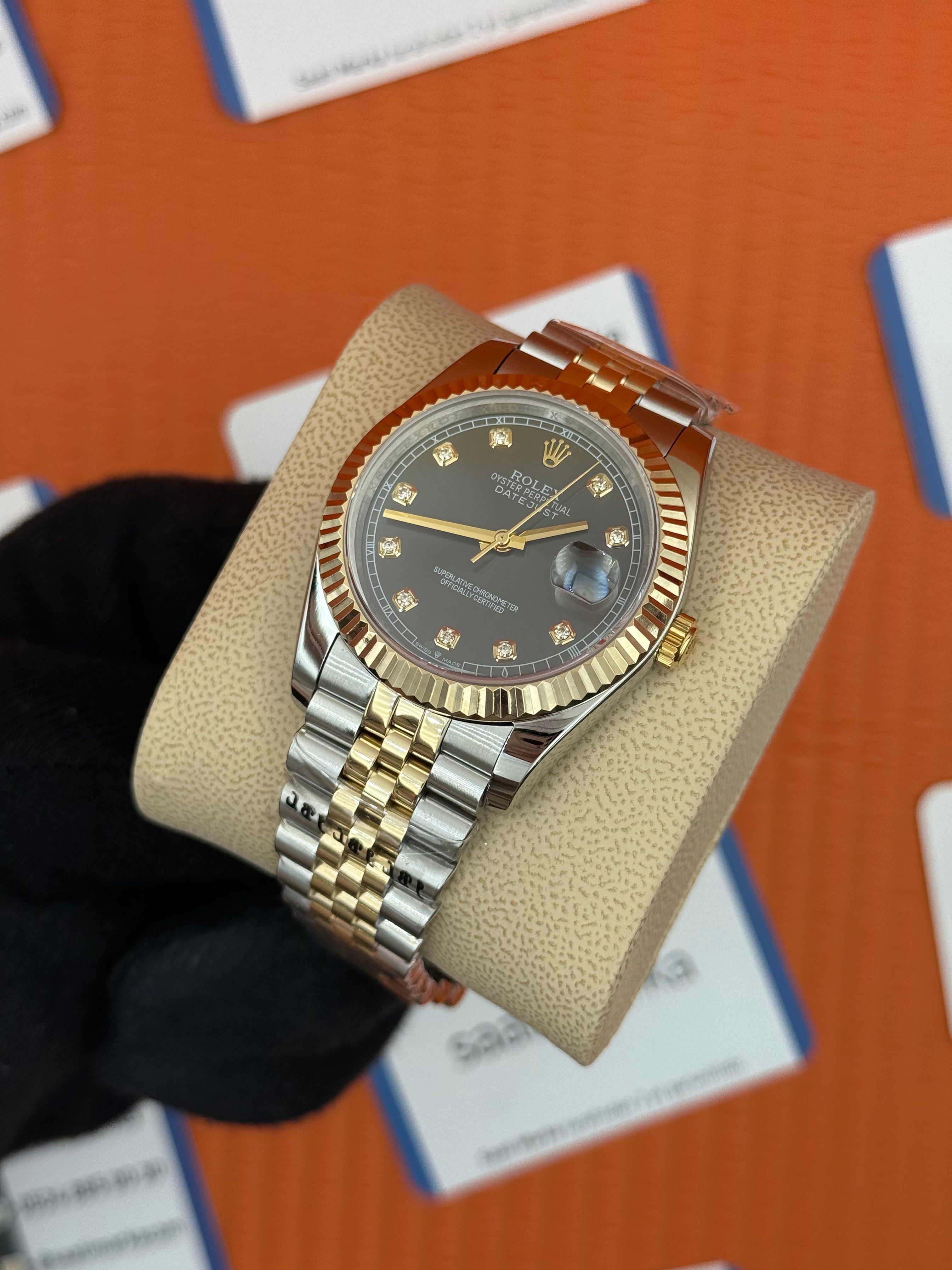 ROLEX Datejust baget taşlı grey dial gold-silver jubilee kordon