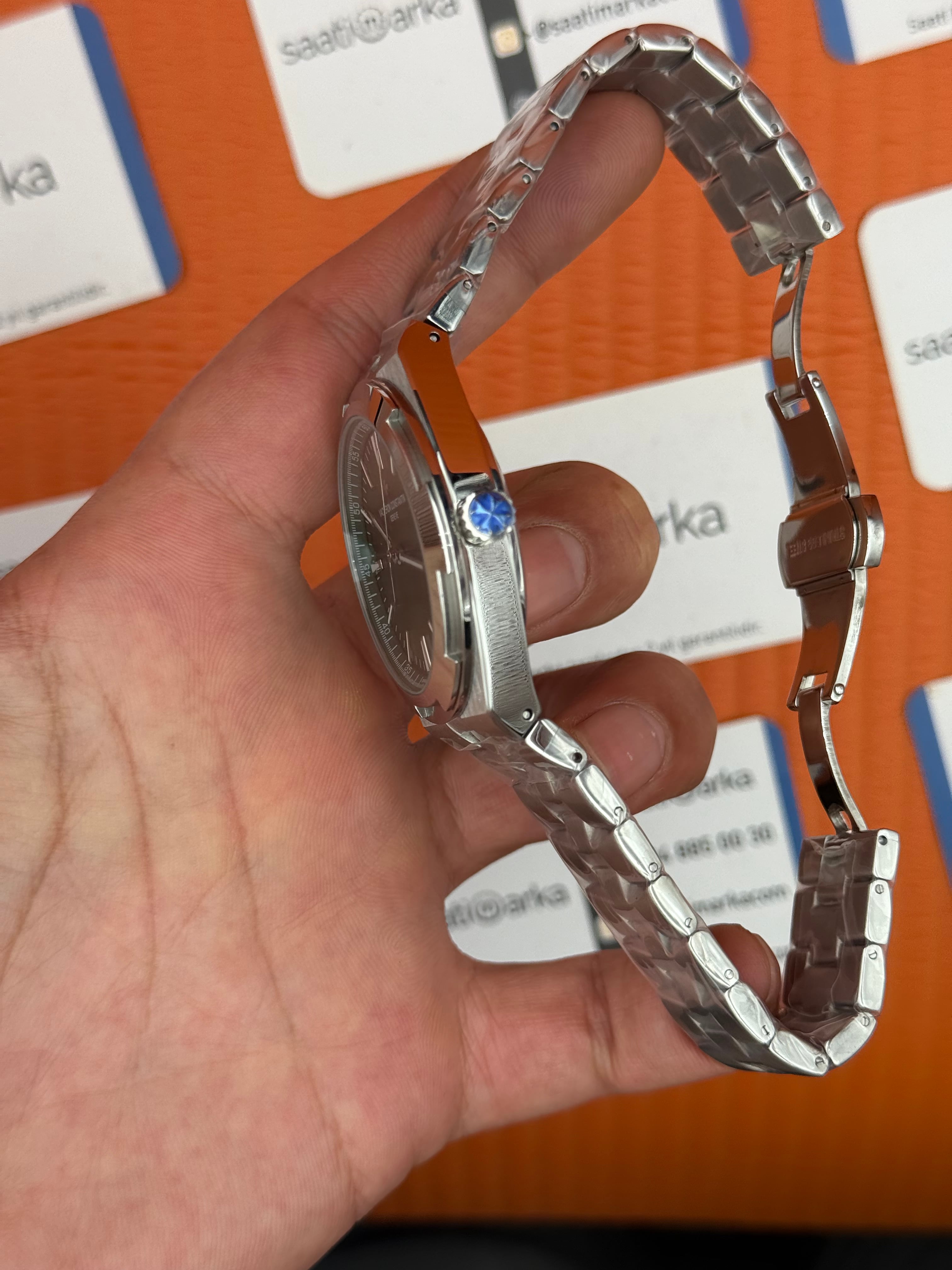 VACHERON CONSTANTIN overseas yeşil kadran silver kasa kordon erkek kol saati