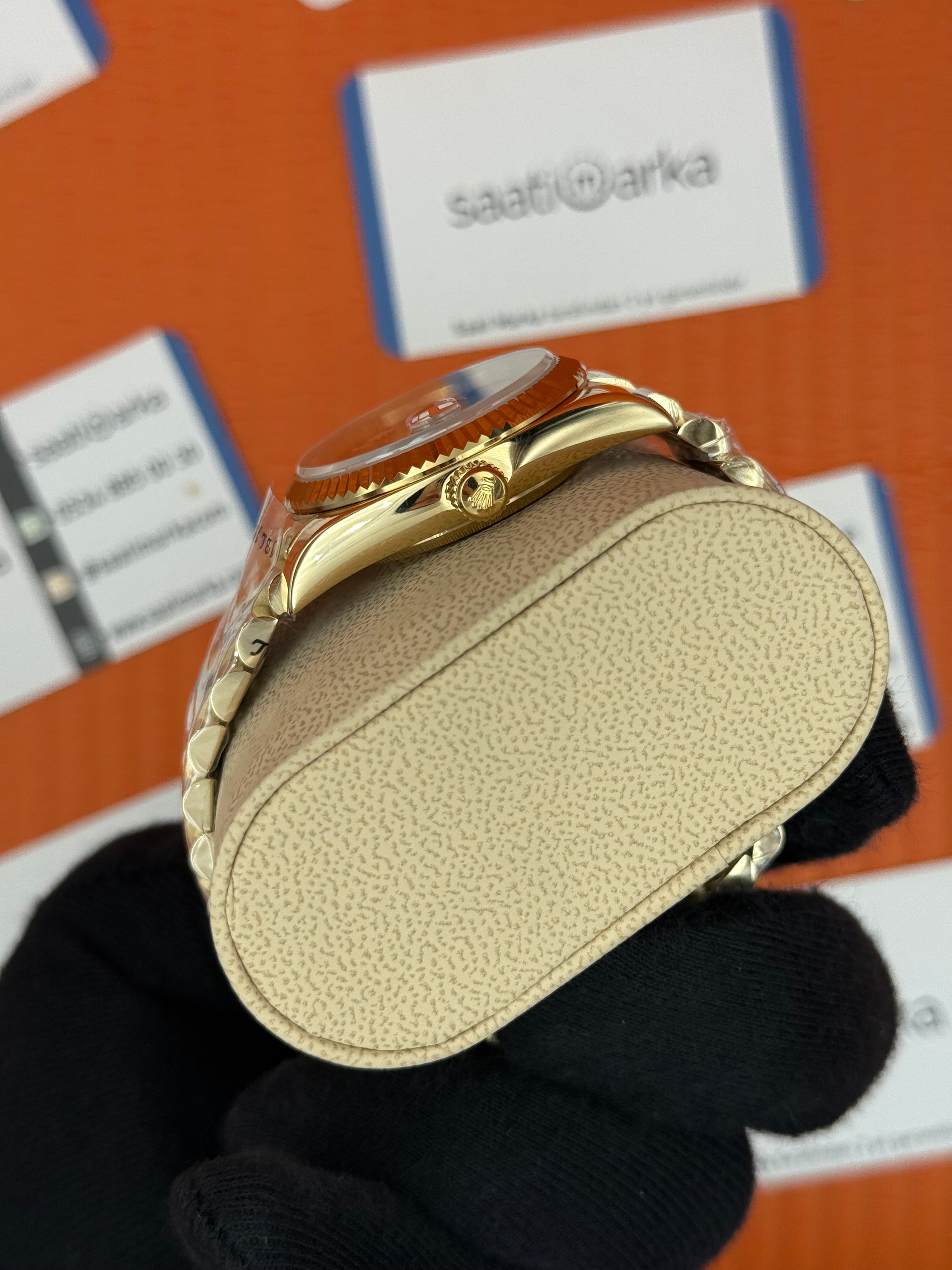 ROELX day date 36mm yeşil siyah kadran president kordon