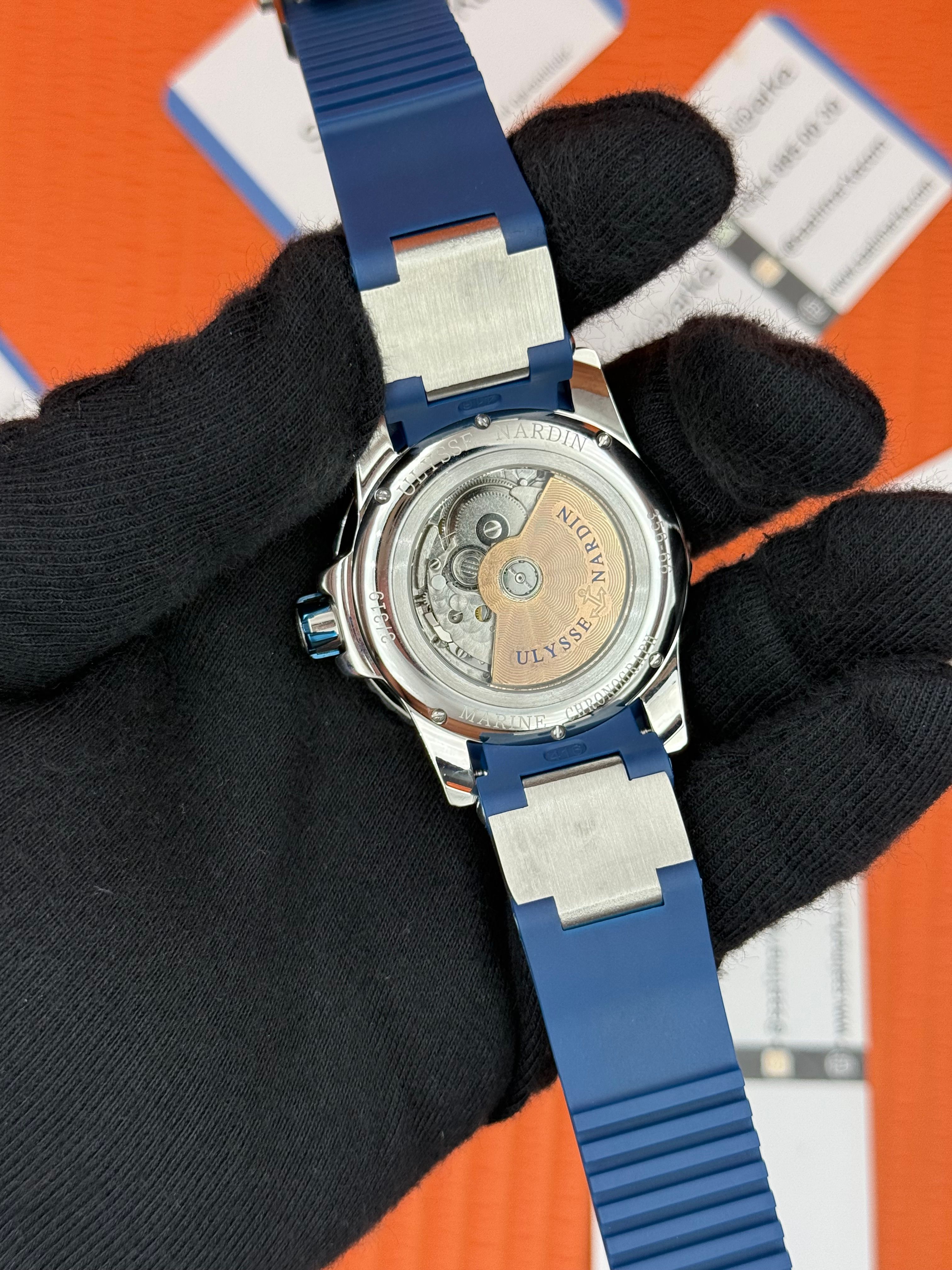 ULYSSE NARDİN CHRONOMETER MAXİ MARİNE MAVİ KORDON SİLVER KASA 