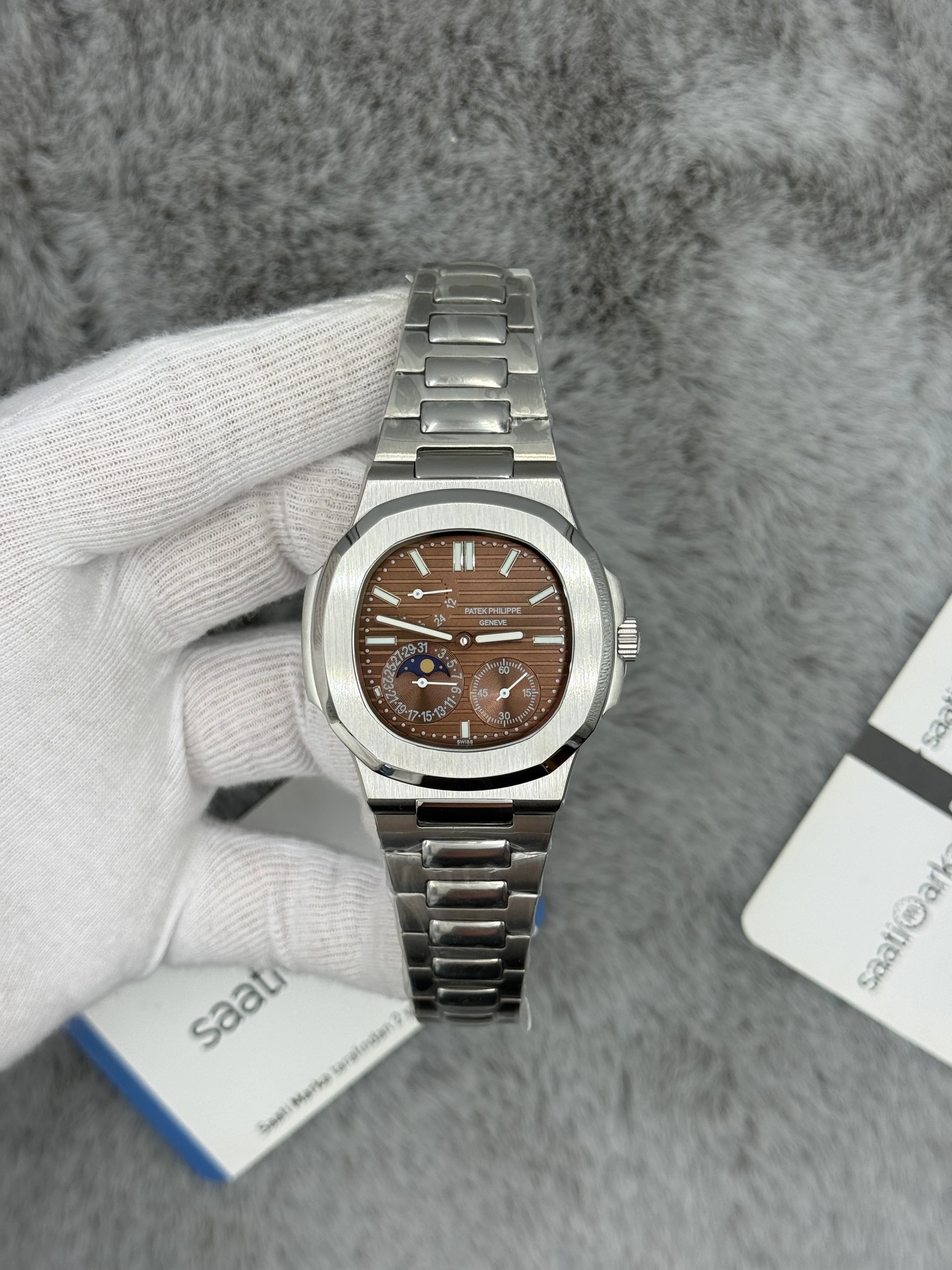 PATEK PHİLİPPE nautilus moontphase 5712 kahverengi kadran silver