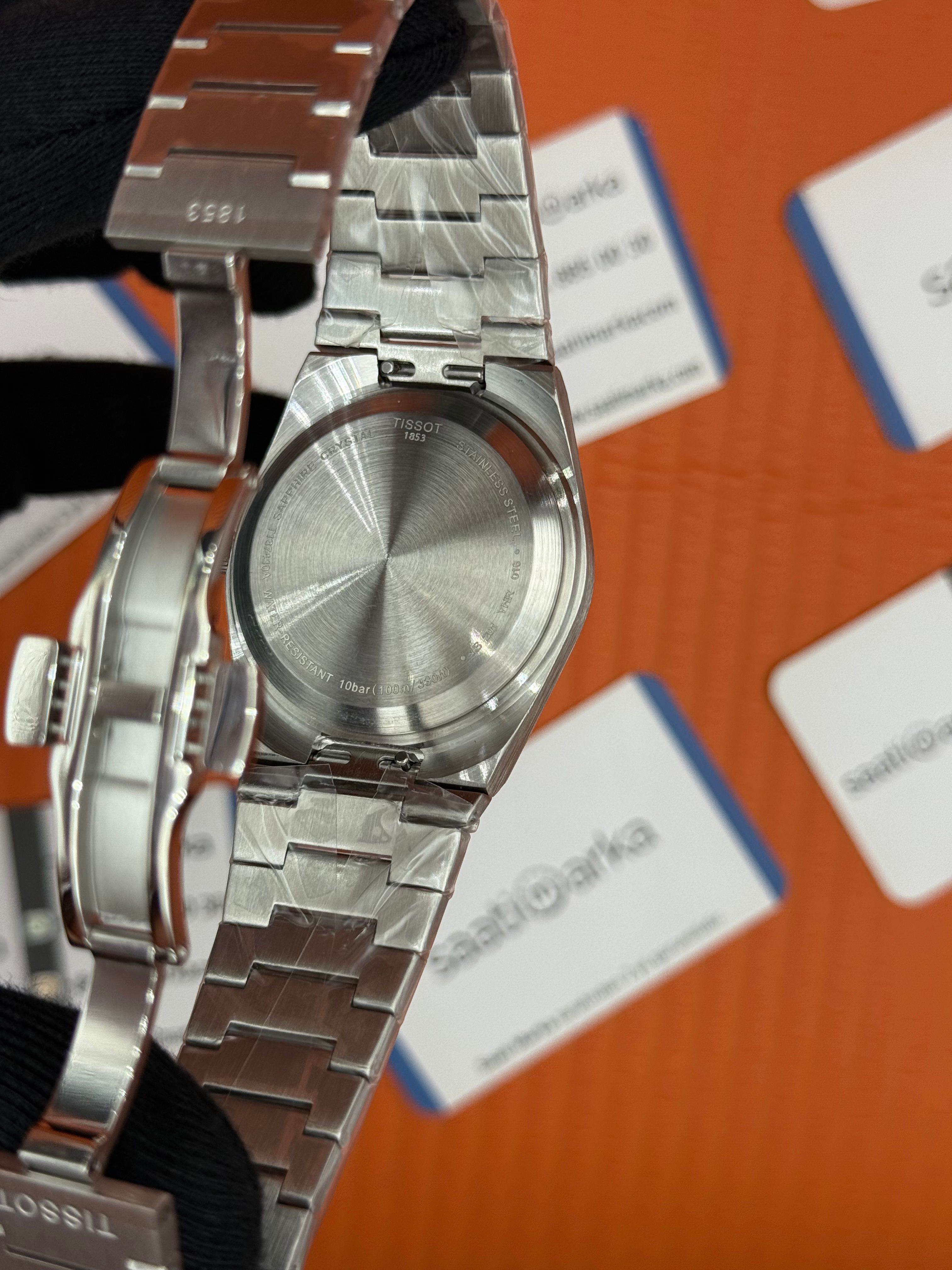 TISSOT PRX 40MM mavi kardan silver kasa  kordon erkek kol saati