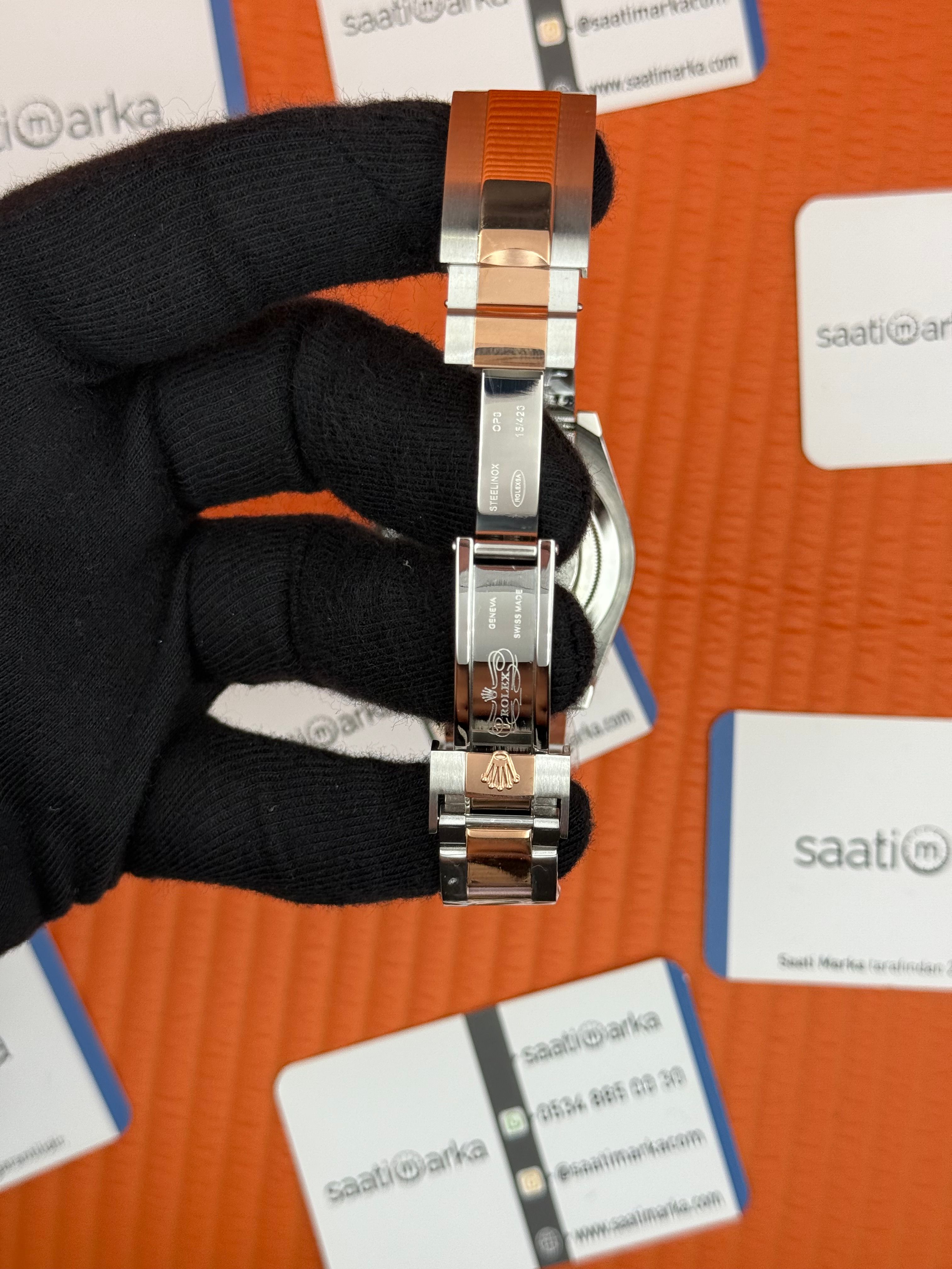 ROLEX Yacht Mater oyster oyster chocolate dial rose silver kordon