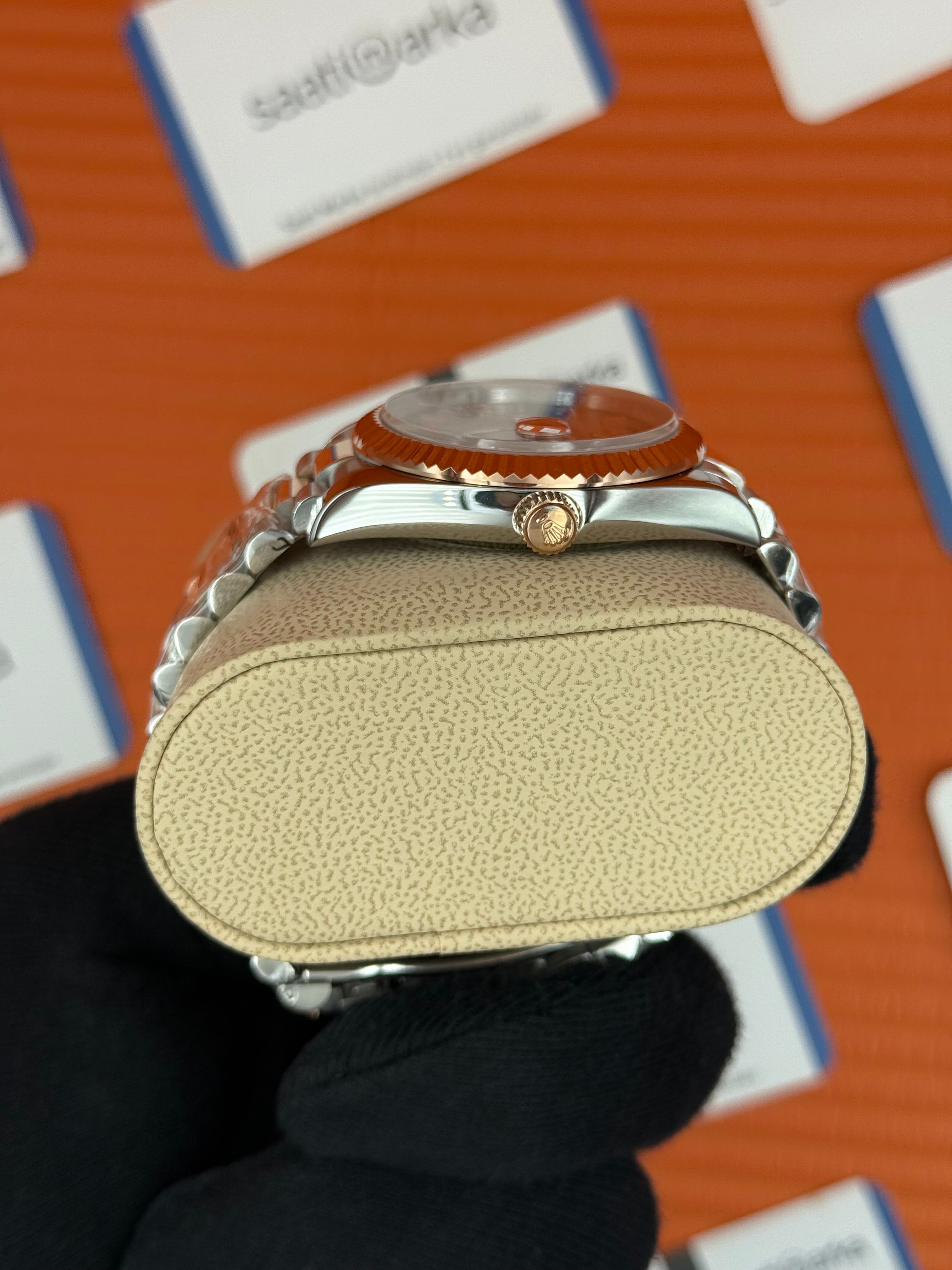ROLEX Day Date roma rakamlı gri kadran rose silver president kordon