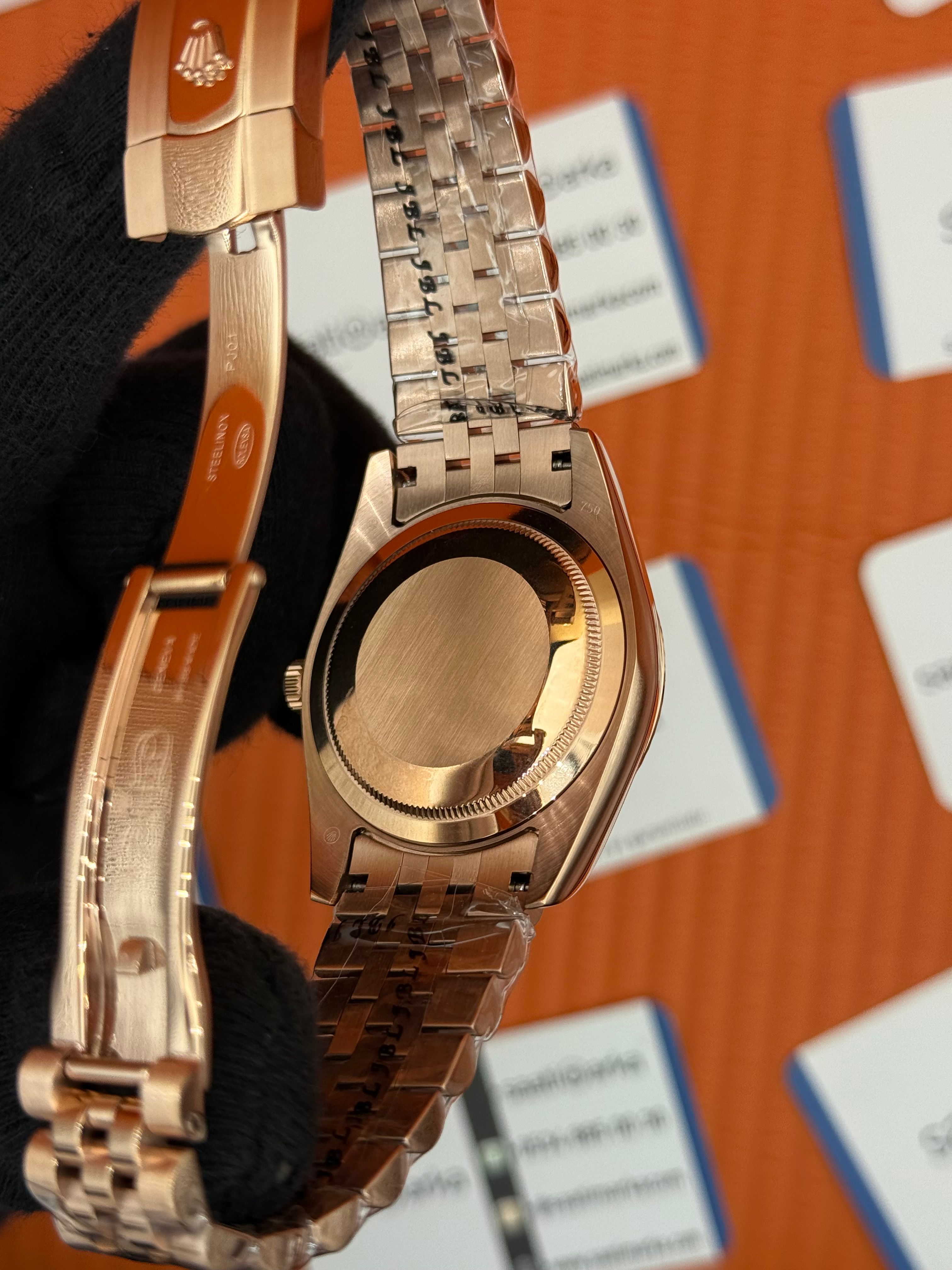 ROLEX Datejust baget taşlı rose dial rose jubilee kordon