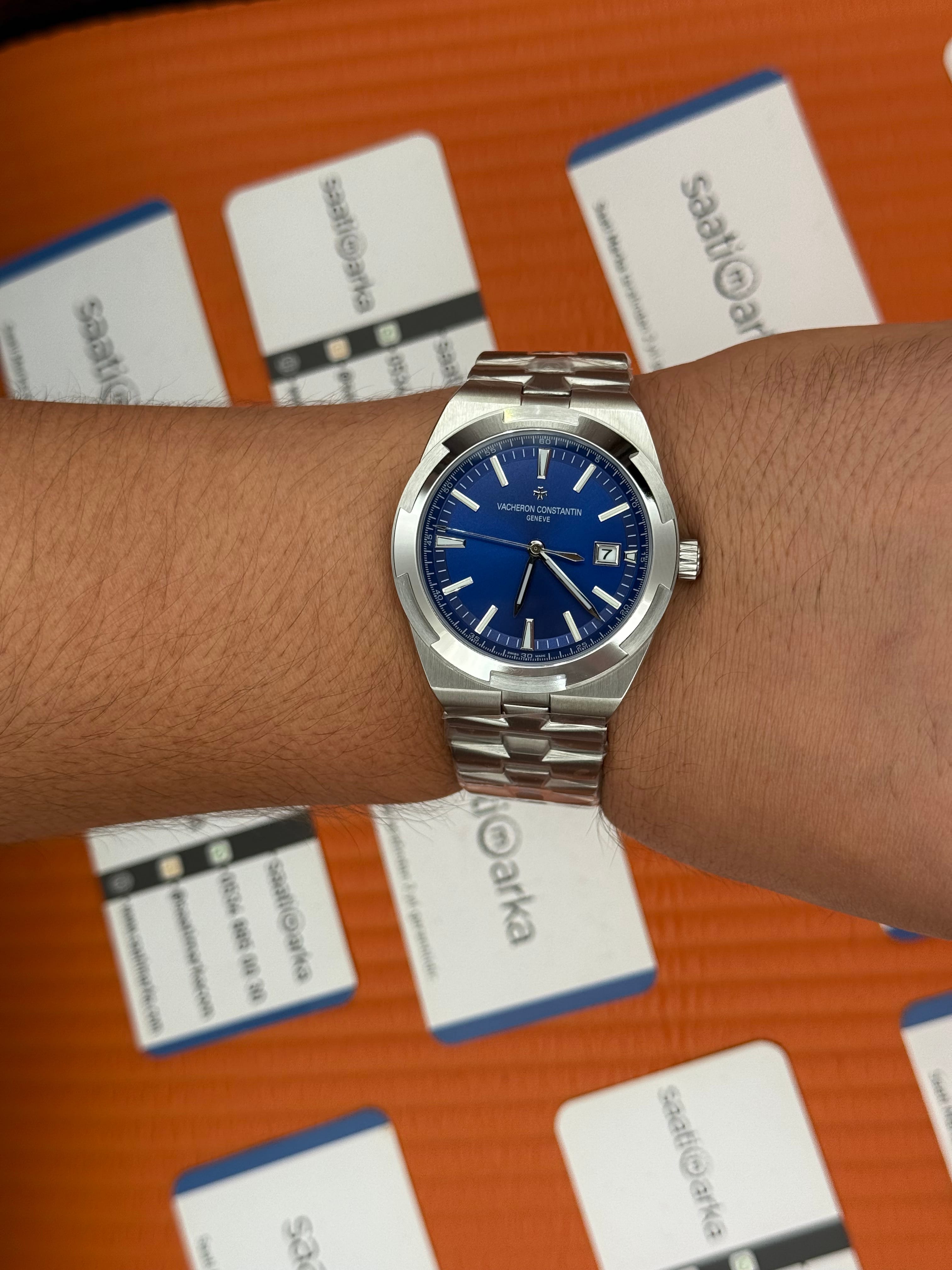 VACHERON CONSTANTIN overseas mavi kardan silver kasa kordon erkek kol saati