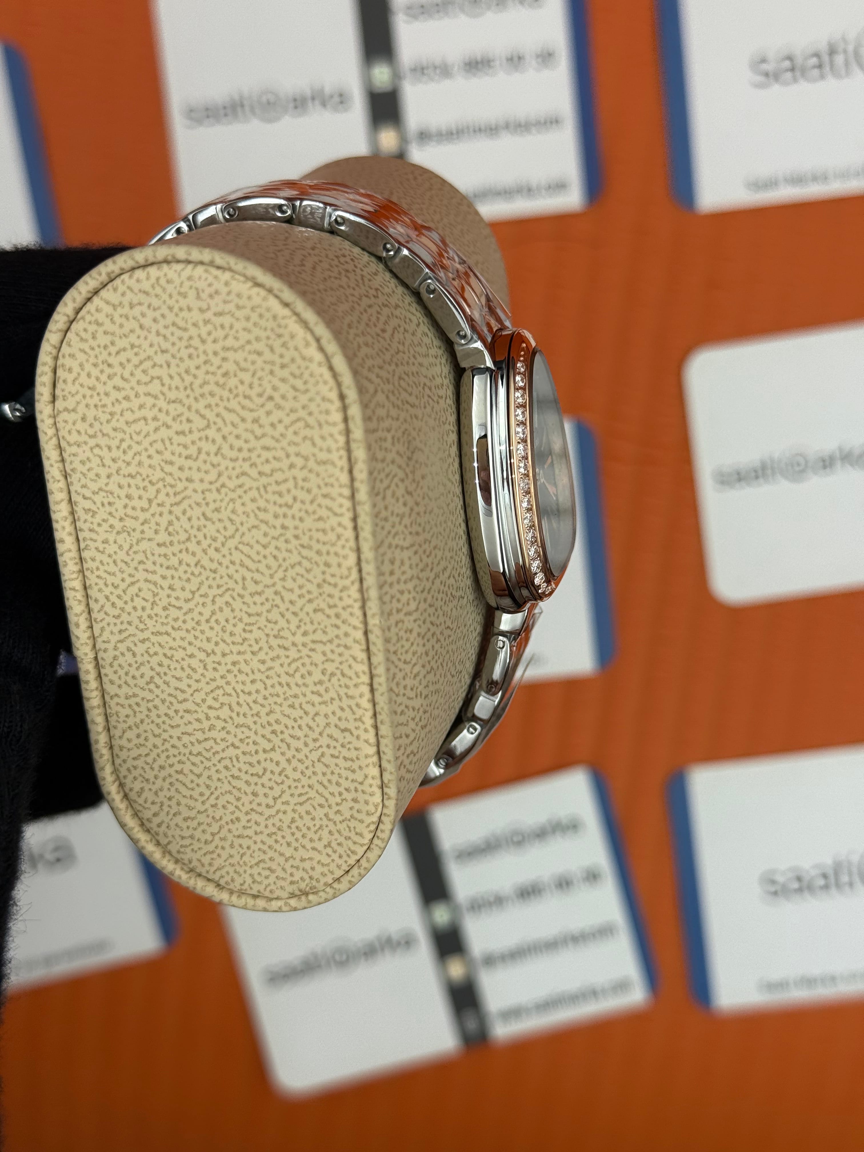 BVLGARİ serpenti seduttori taşlı bezel yeşil kadran rose kasa kordon kadın kol saati
