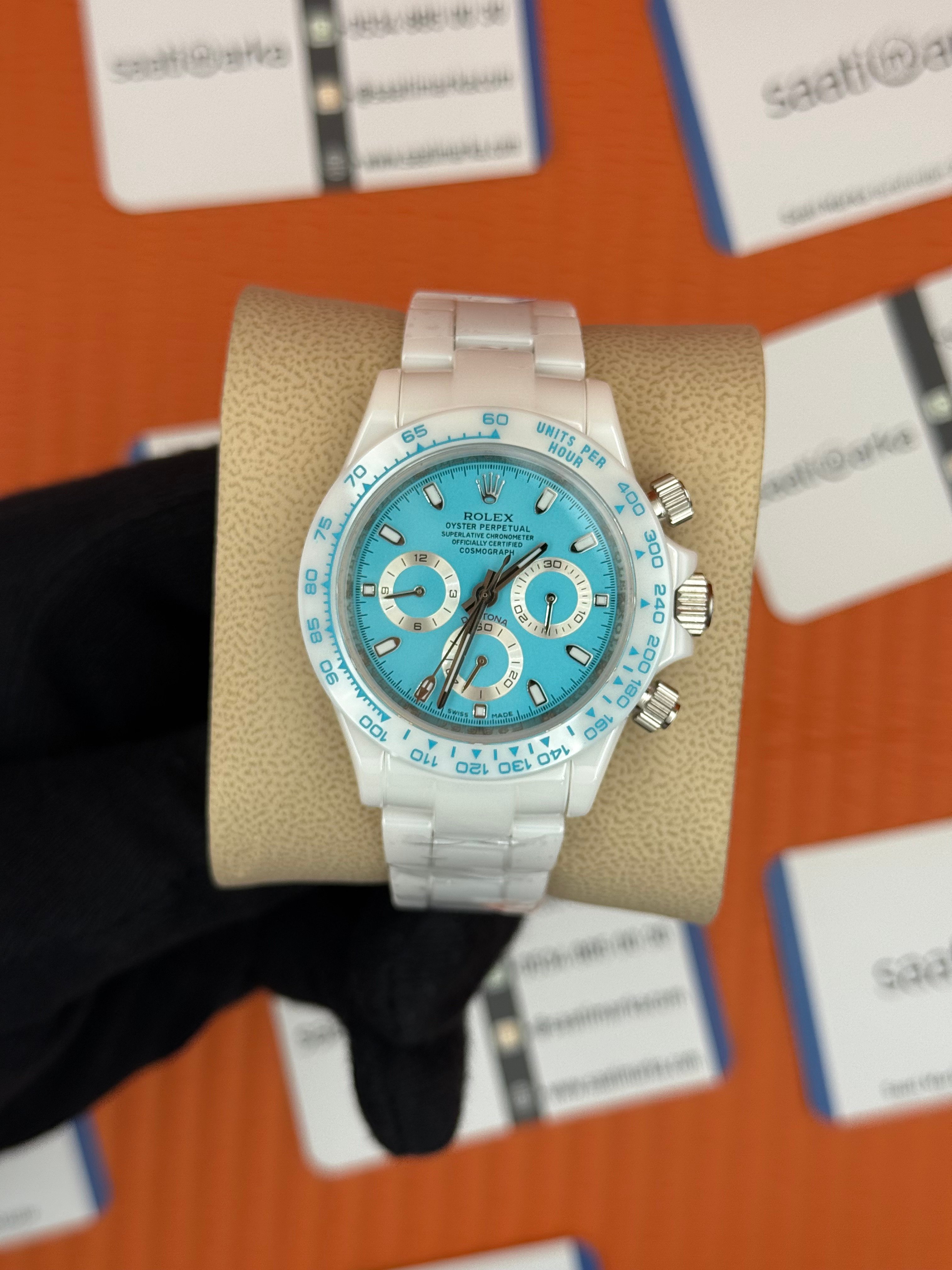 ROLEX Daytona turguoise dial SERAMİK kasa-kordon