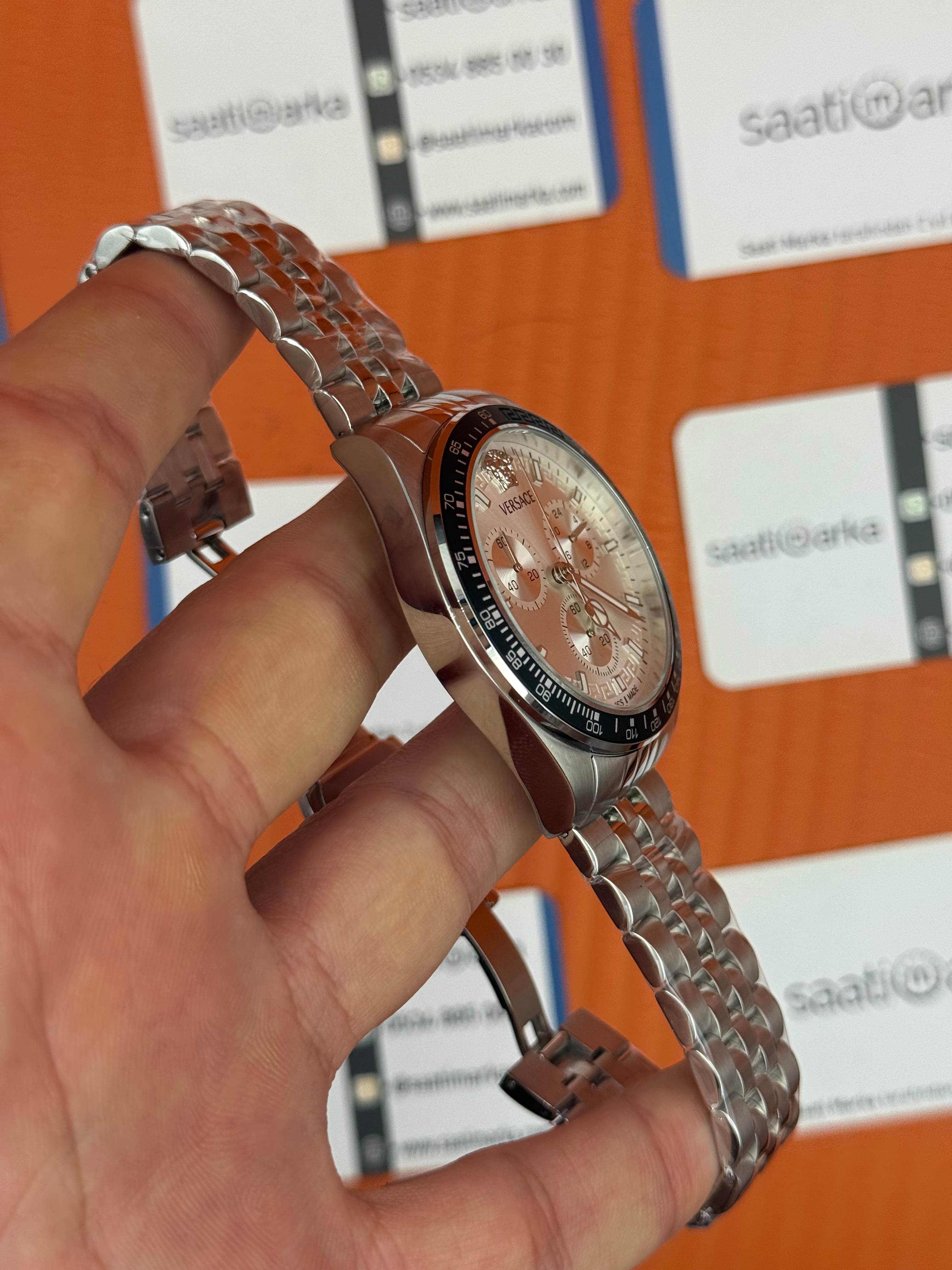 VERSACE beyaz kadran silver kasa kordon jubilee erkek kol saati