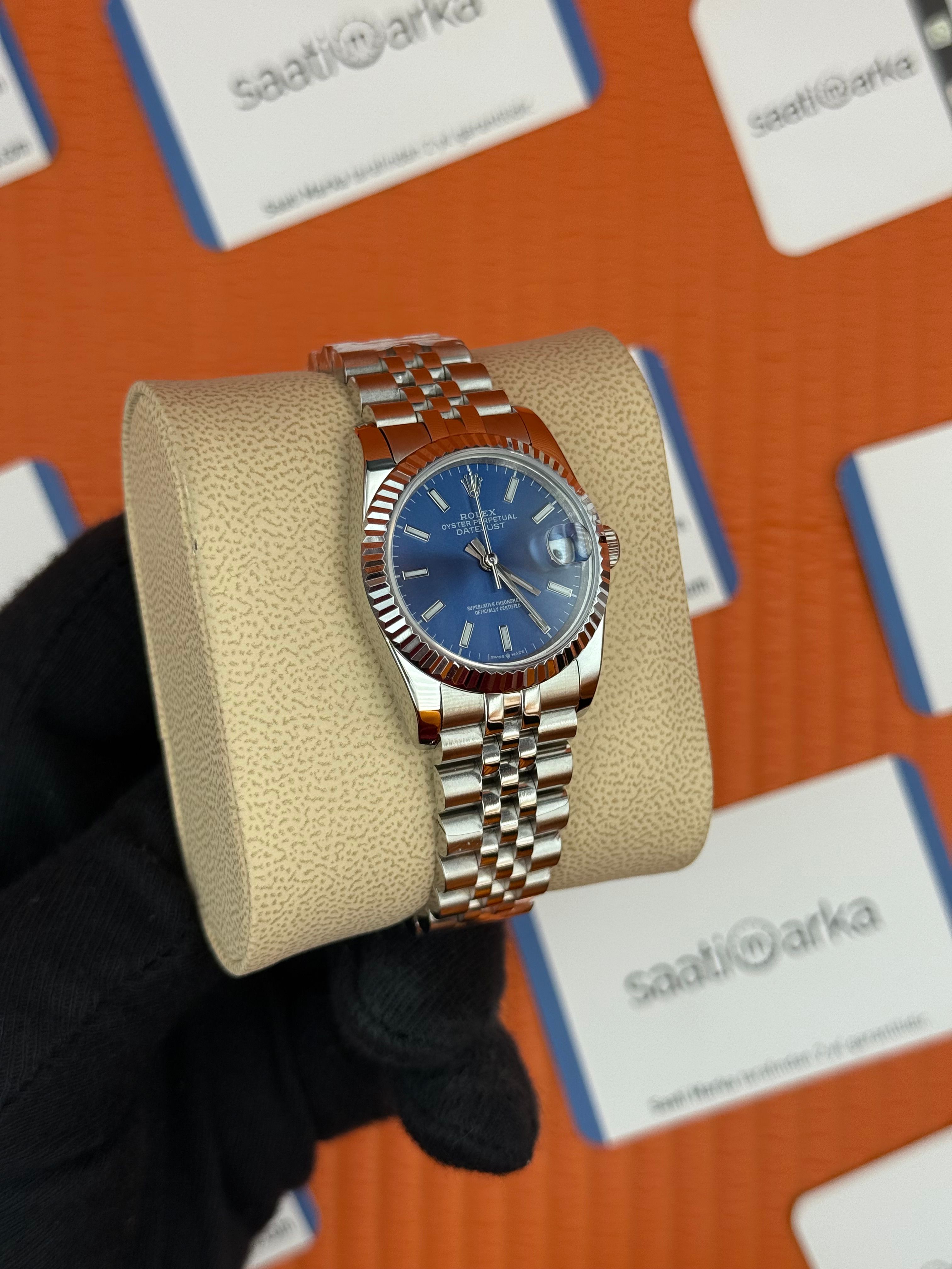 ROLEX datejust 31mm mavi kadran silver jubilee kordon