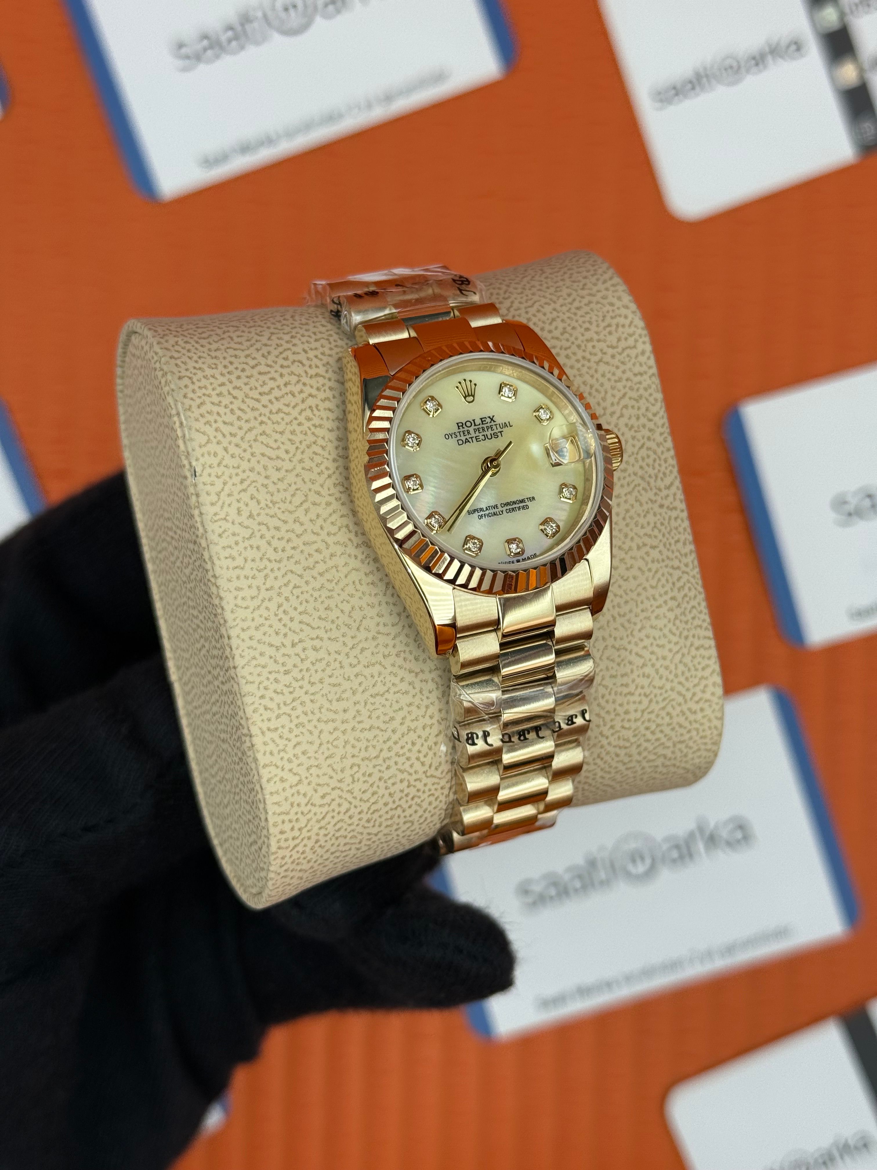 ROLEX datejust 31mm full gold president kordon
