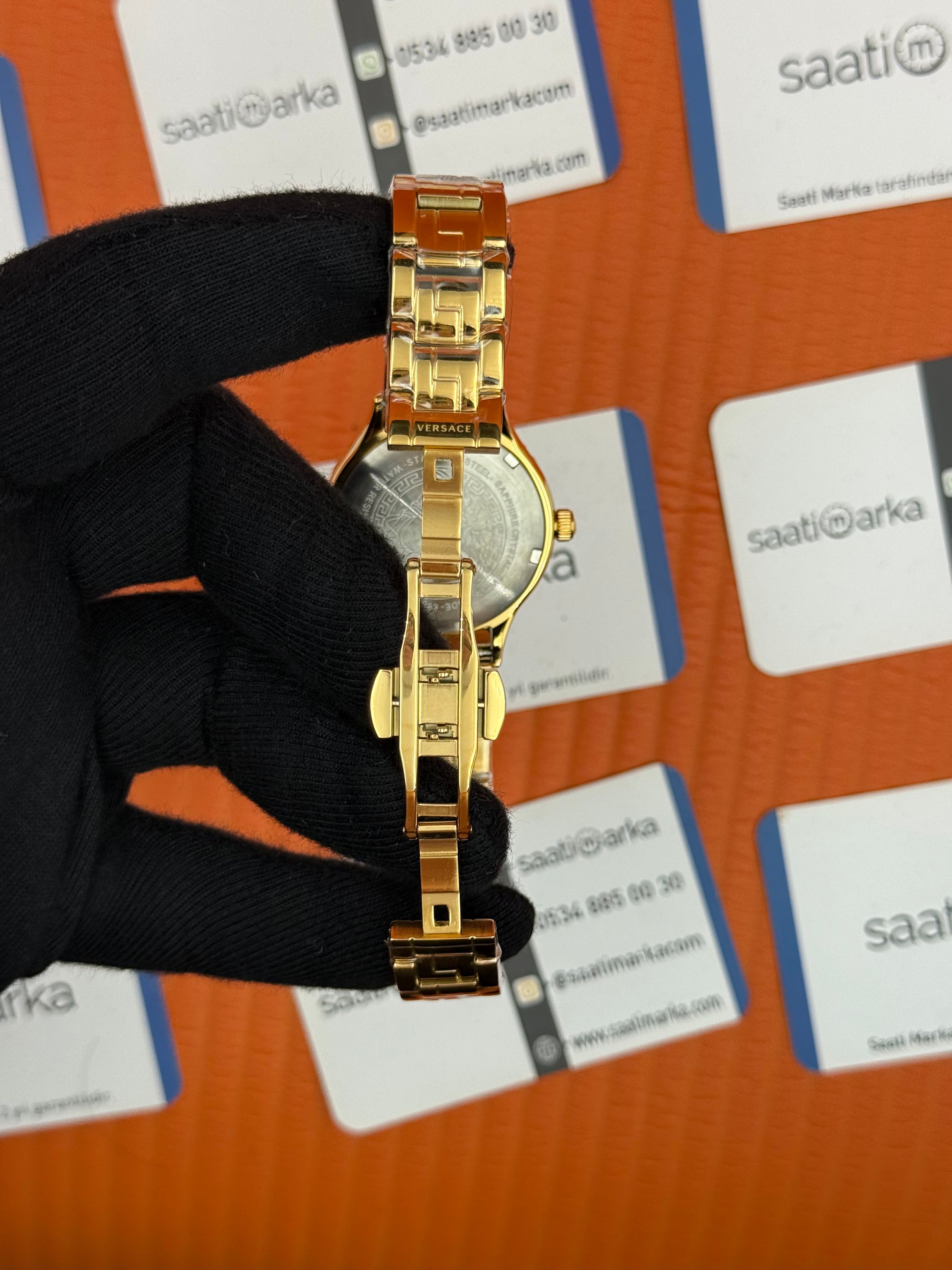 VERSACE yeşil kadran gold kasa kordon kadın kol saati