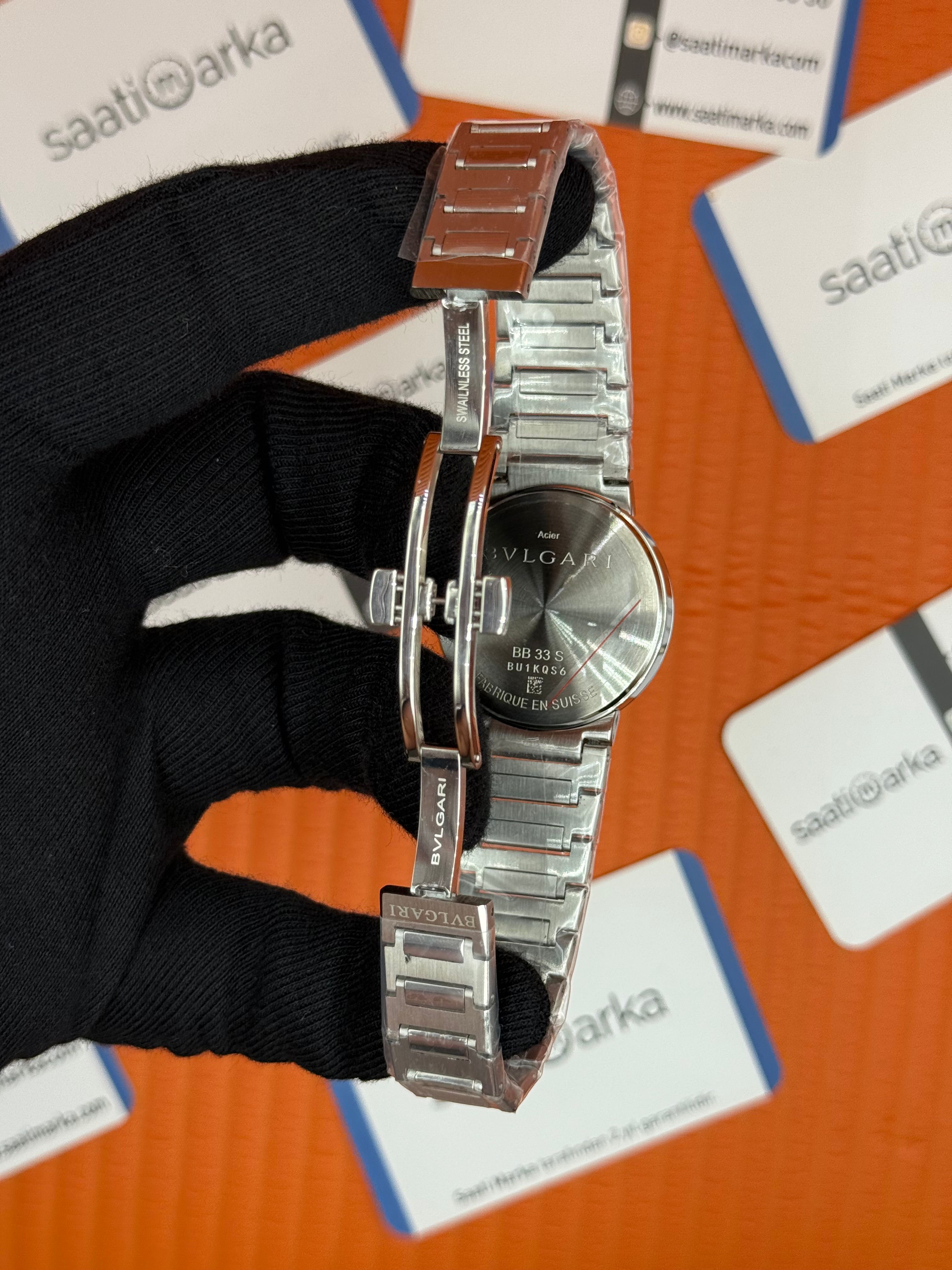 BVLGARI beyaz kadran silver kasa kordon kadın kol saati