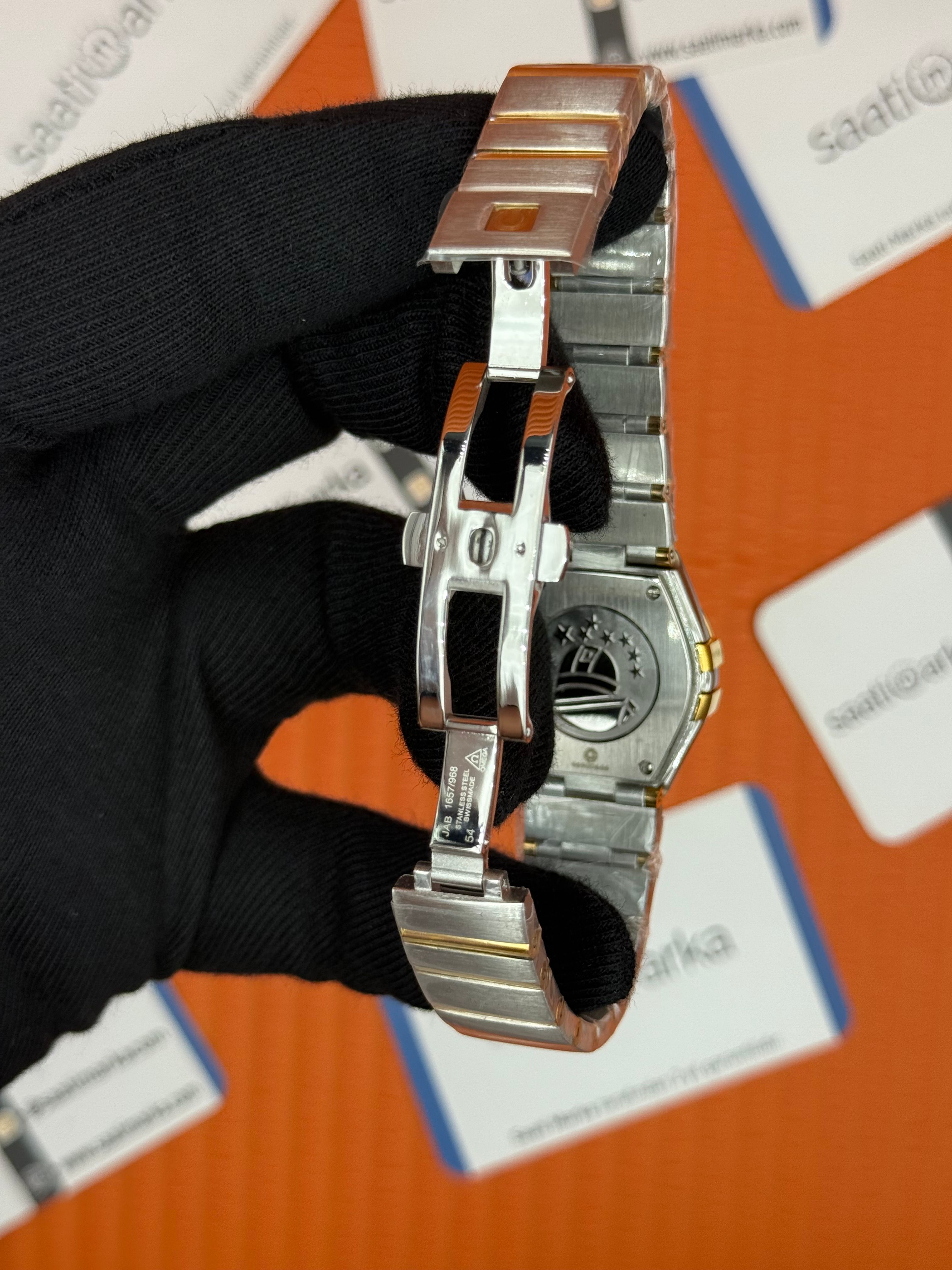 OMEGA constellation beyaz kadran gol silver kasa kordon kadın kol saati