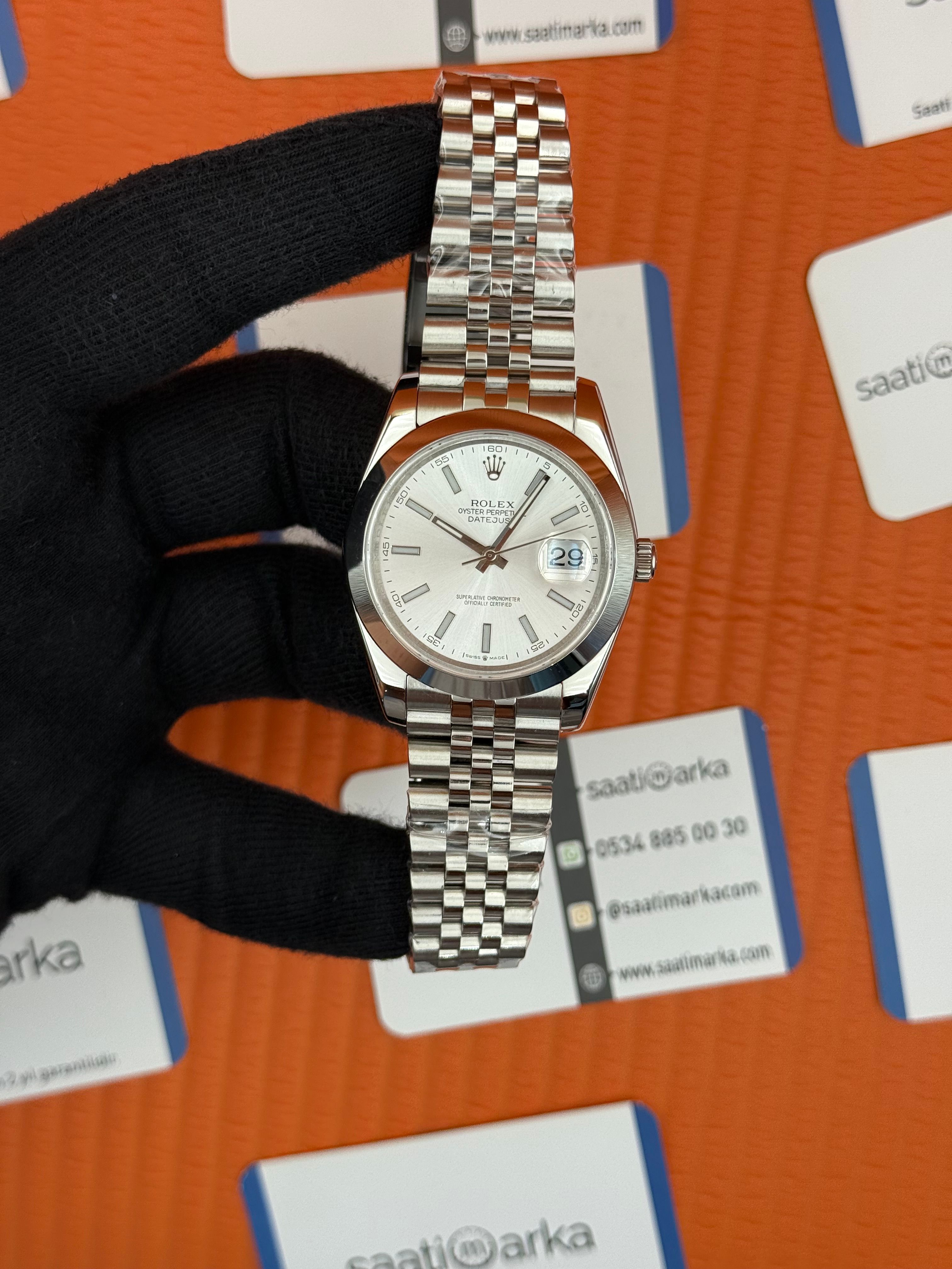 ROLEX Datejust white dial silver jubilee kordon
