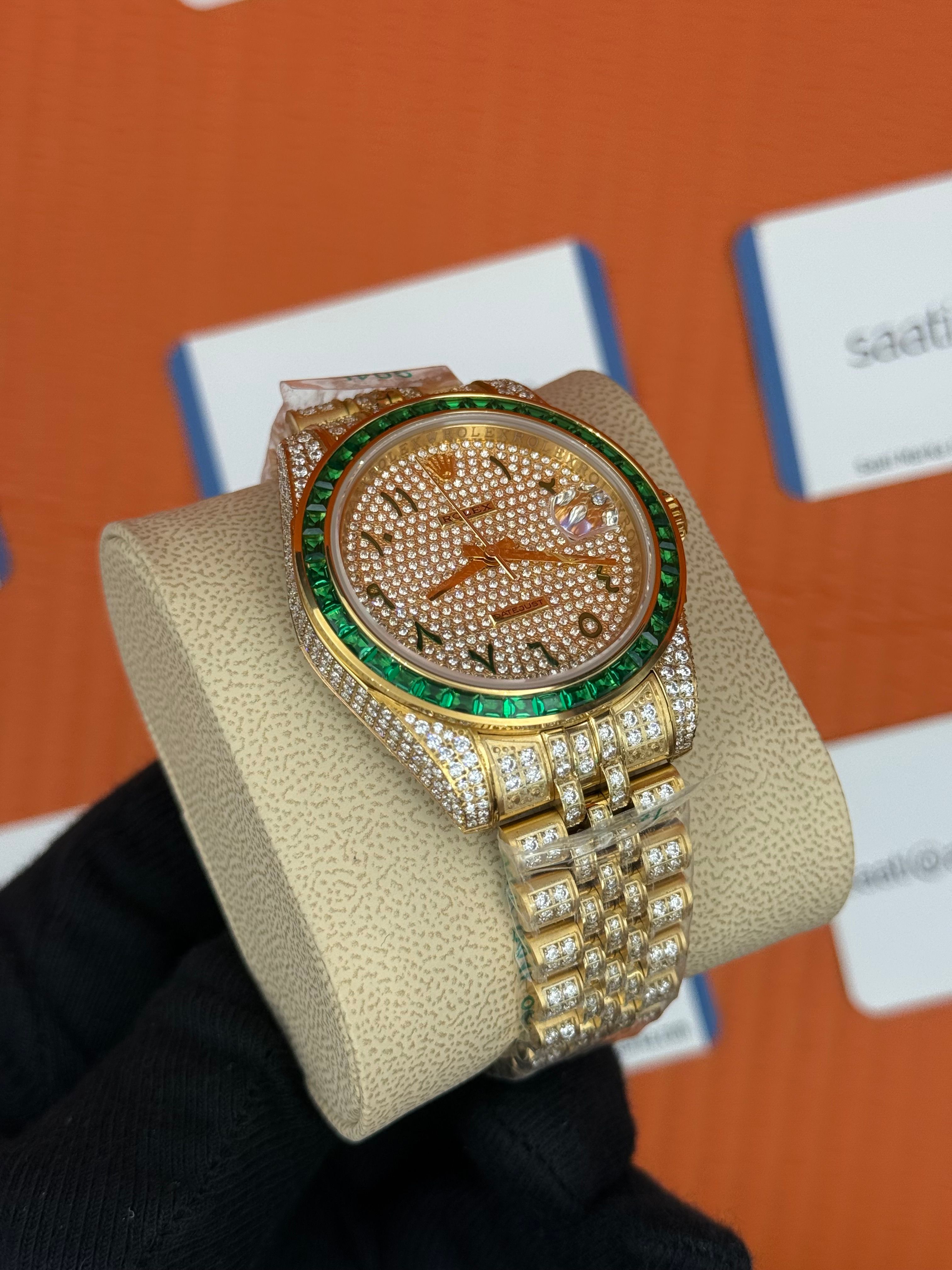 ROLEX Datejust  arabic dial full diamond 41mm gold