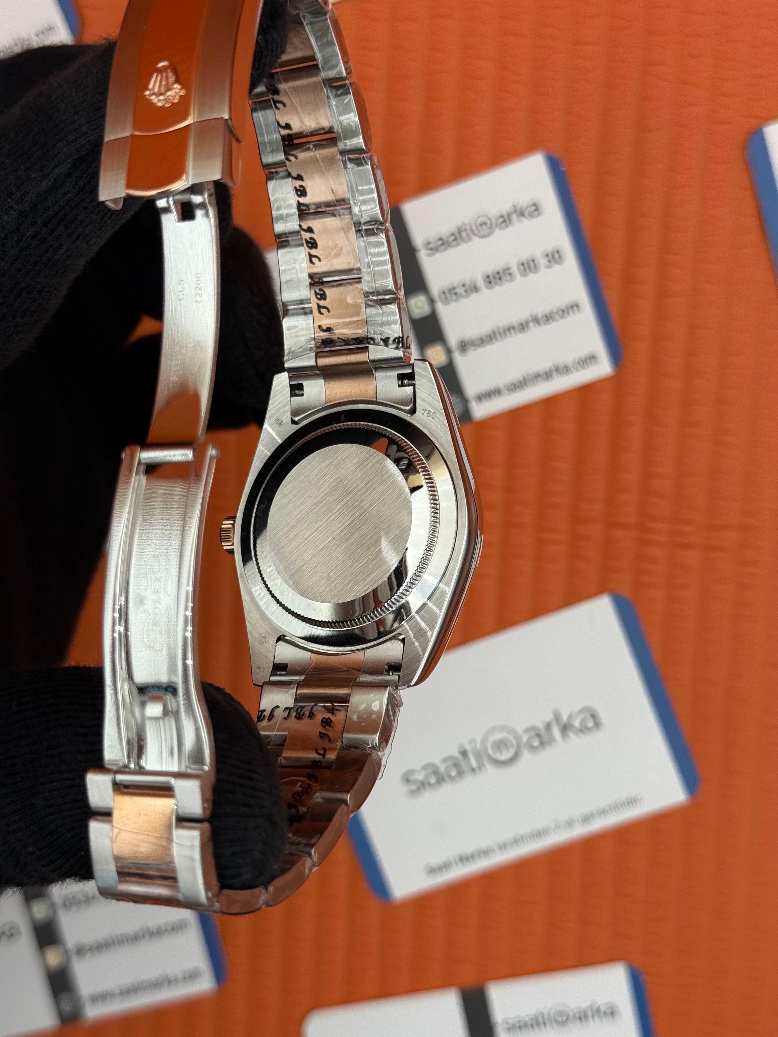 ROLEX Datejust chocolate dial rose-silver oyster kordon