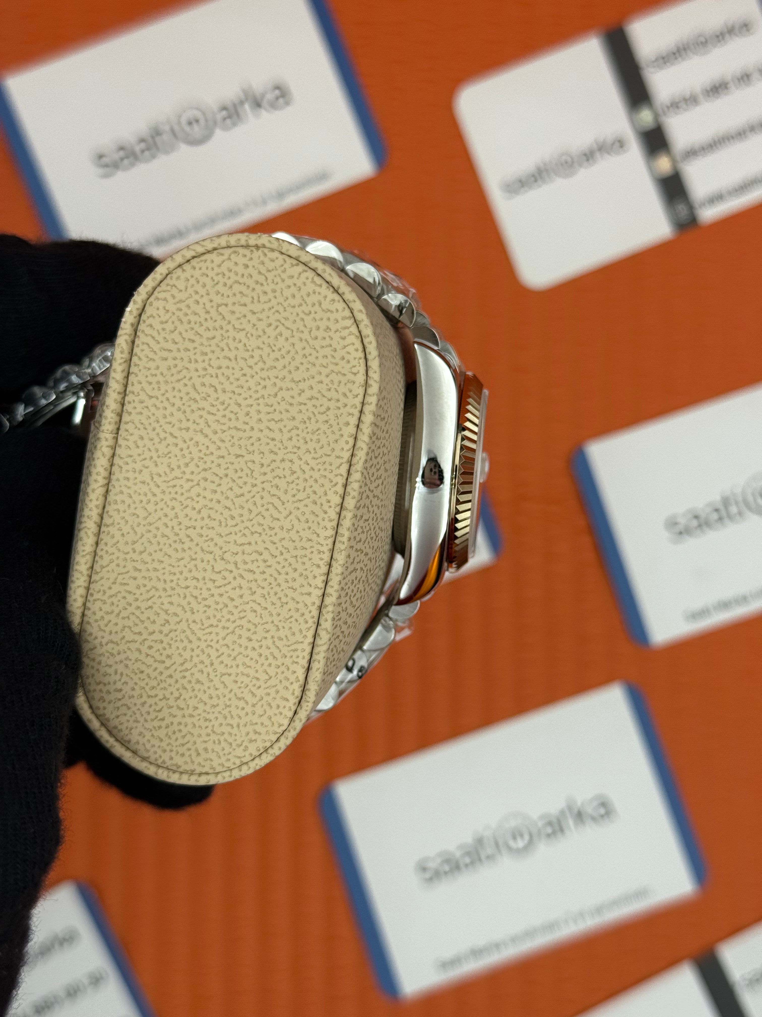 ROELX datejust 31mm siyah baget taşlı kadran gold silver jubilee kordon