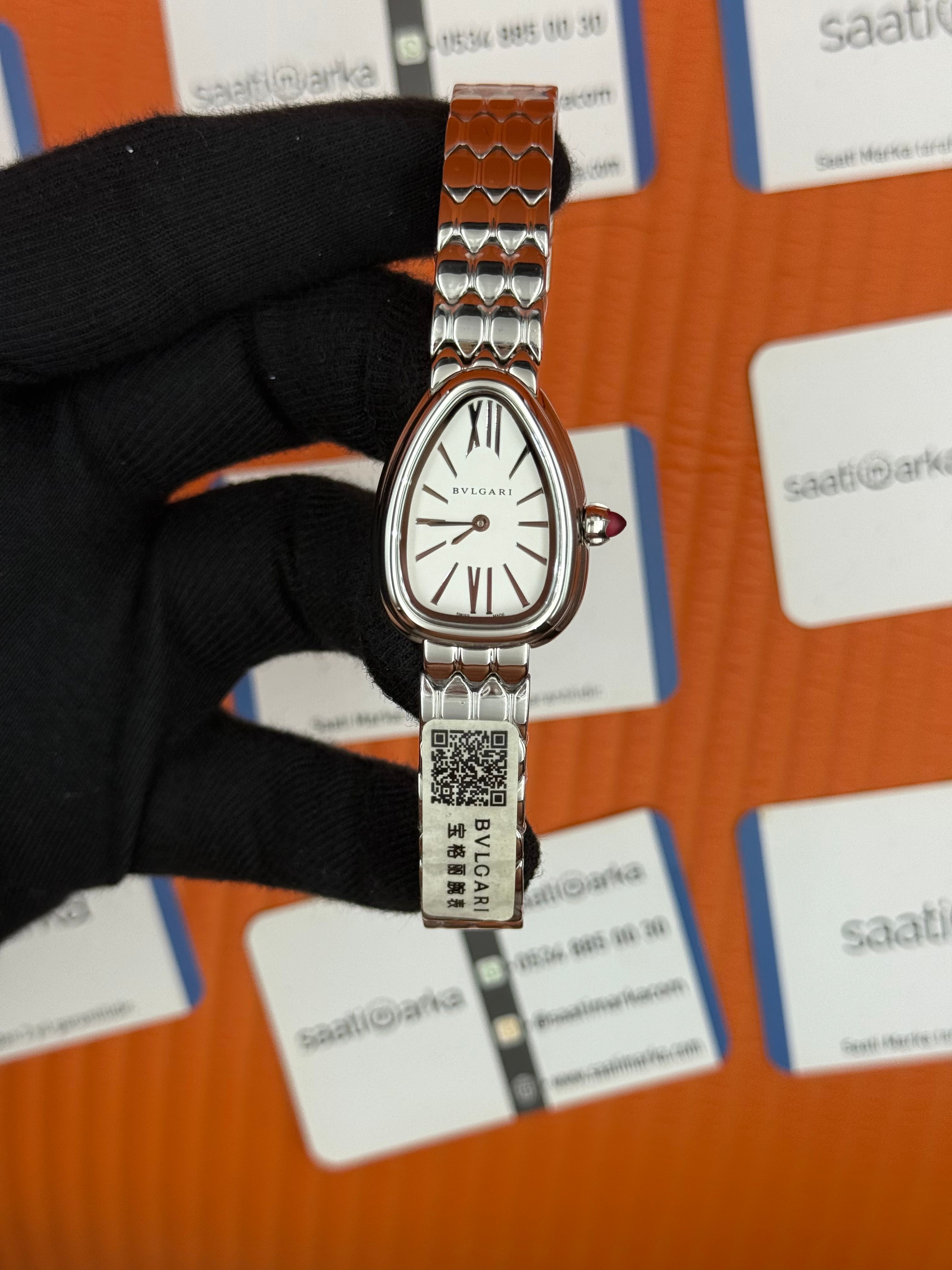 BVLGARİ serpenti seduttori beyaz kadran silver kasa kordon kadın kol saati
