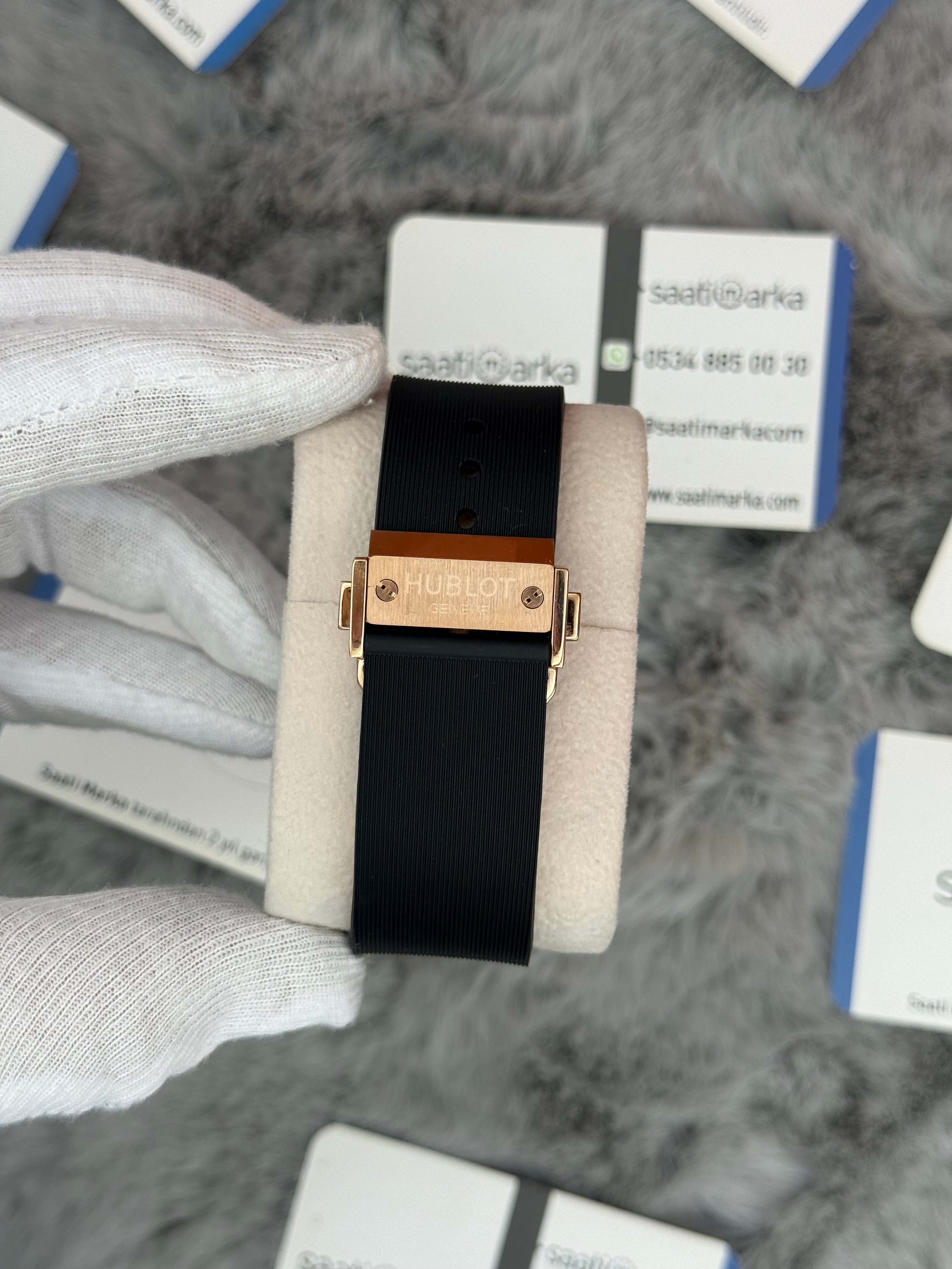 HUBLOT big bang tourbillon 41mm rose kasa kauçuk siyah kordon erkek kol saati