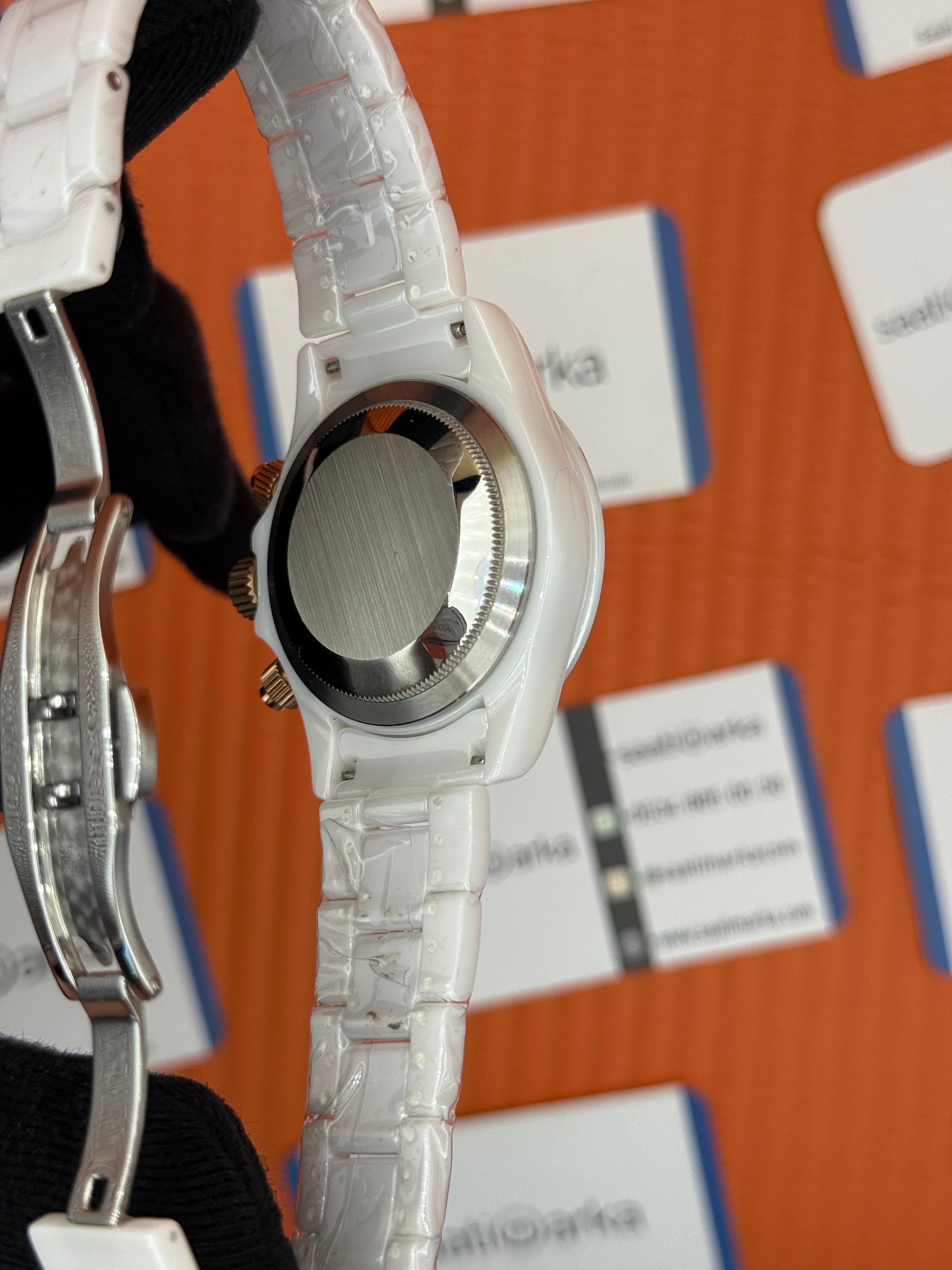 ROLEX Daytona white dial seramik beyaz kasa-kordon