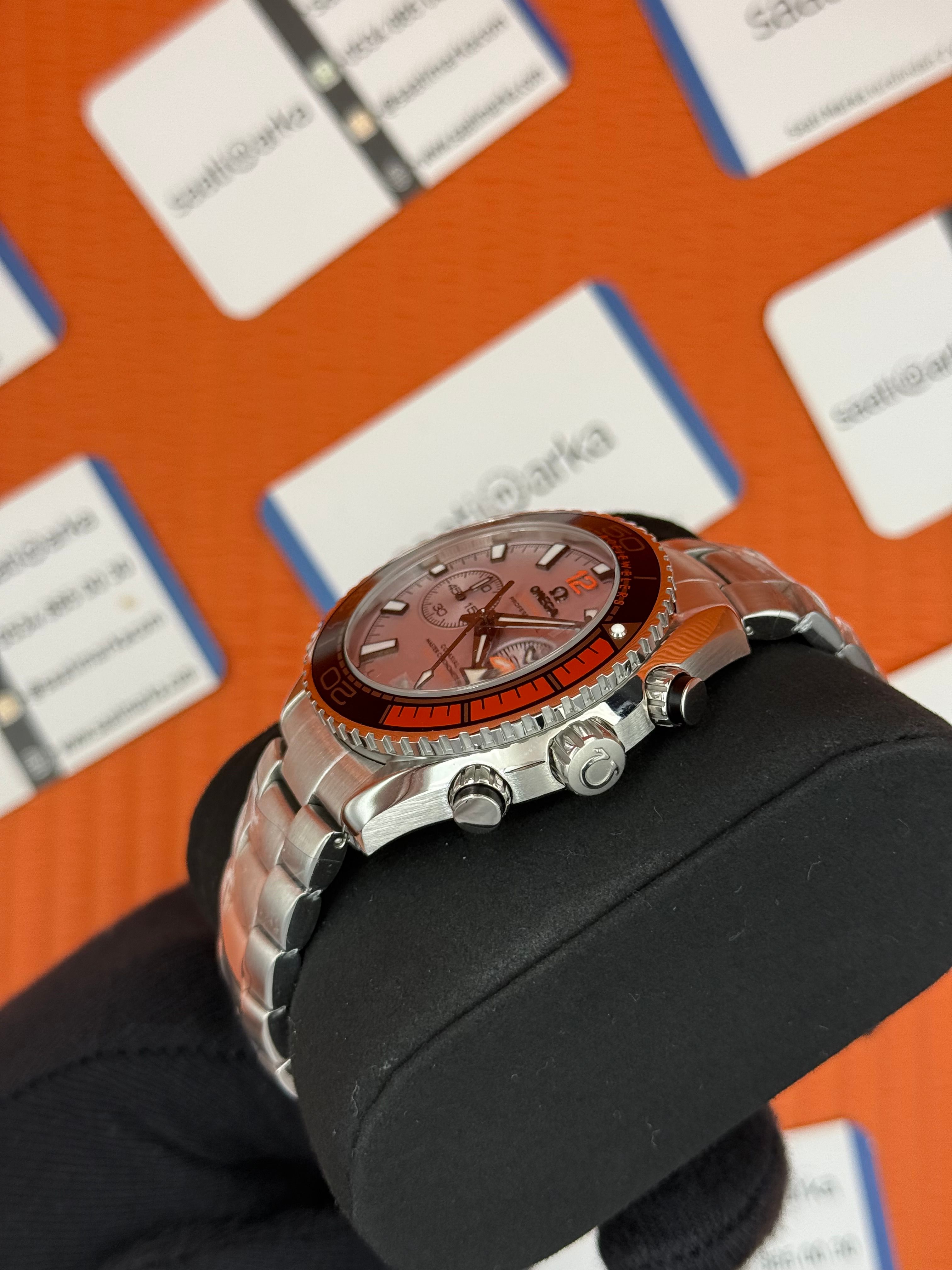 OMEGA SEAMSTER CHRONOMETER SİYAH TURUNCU BEZEL ÇELİK KASA KORDON 