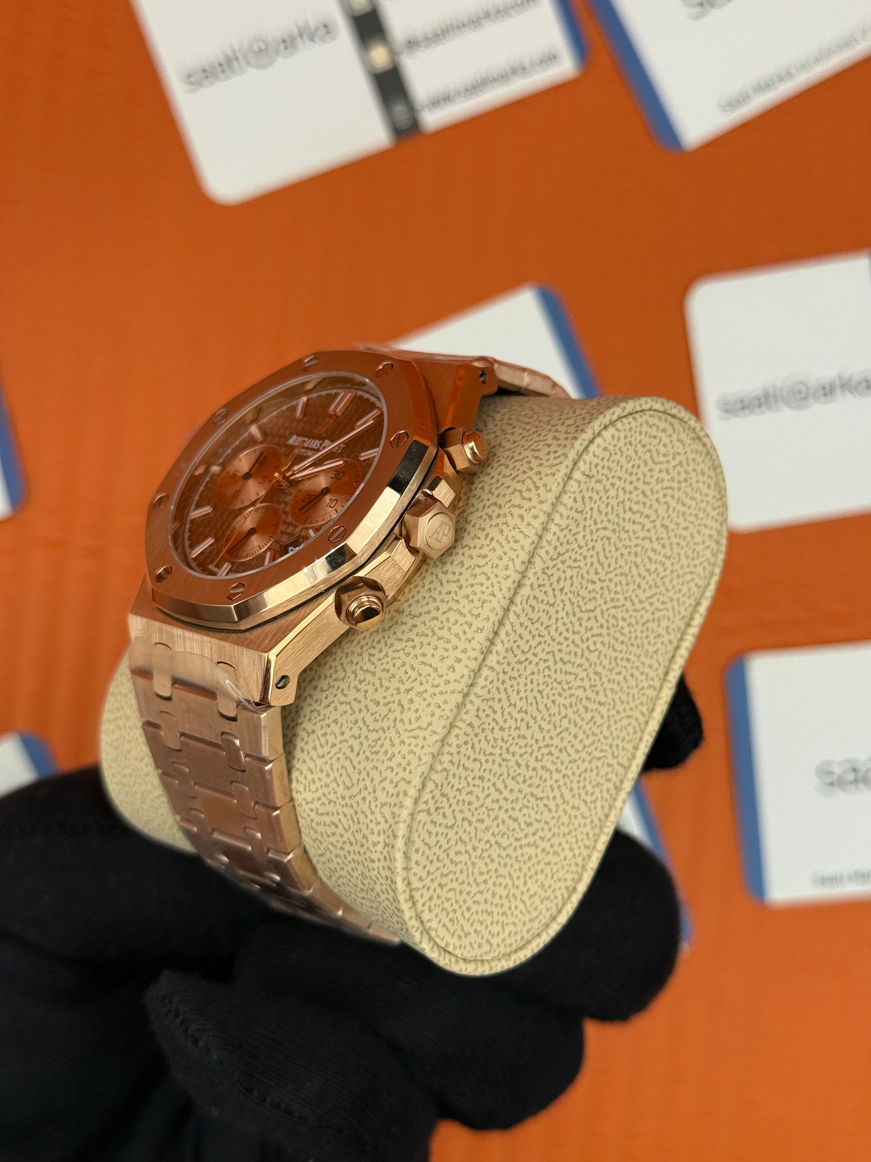 AUDEMARS PİGUET CHOCOLATE DİAL ROSE KASA KORDON ROYAL OAK