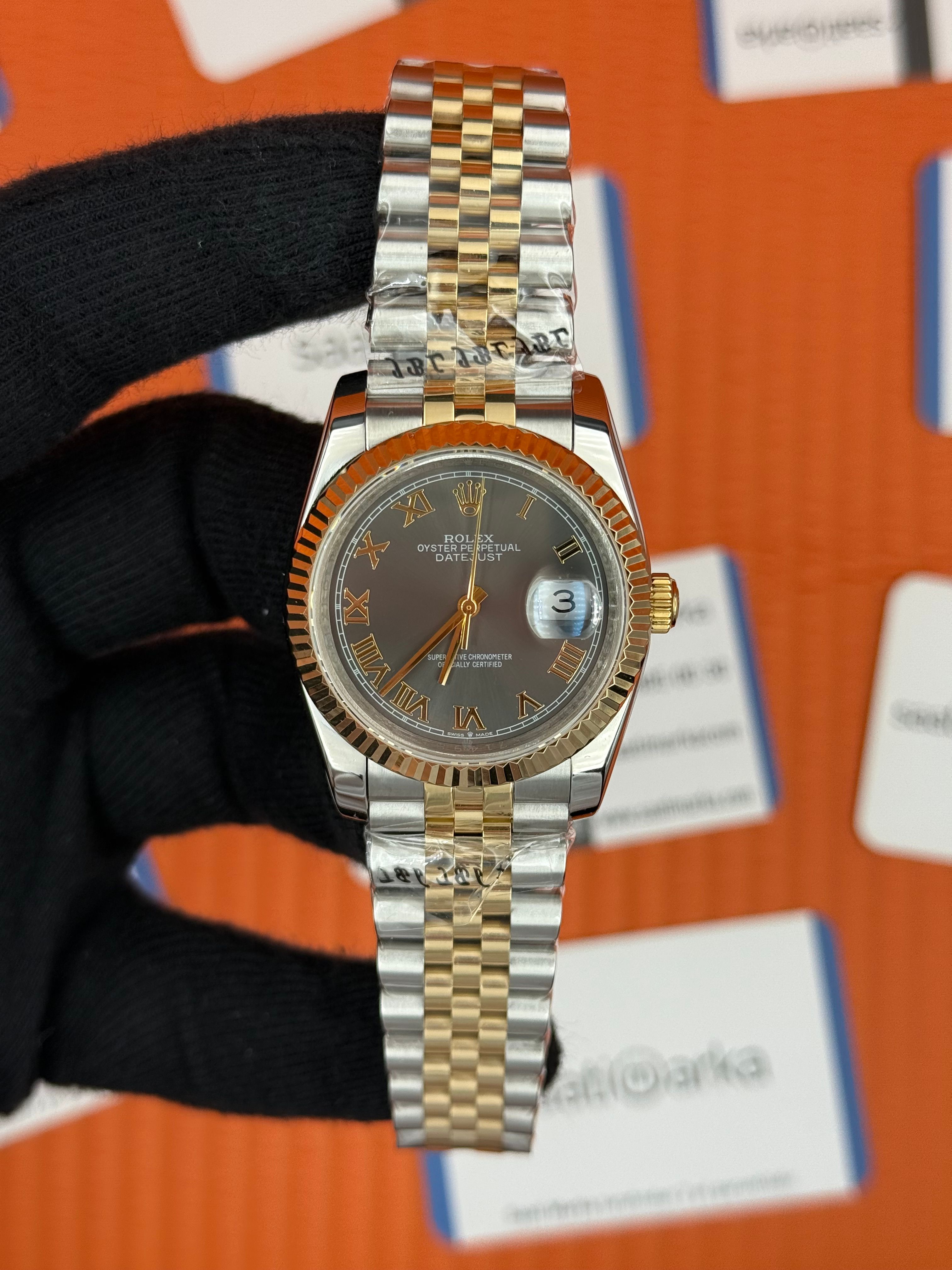 ROLEX datejust 36mm kadın kol saati gri kadran jubilee kordon