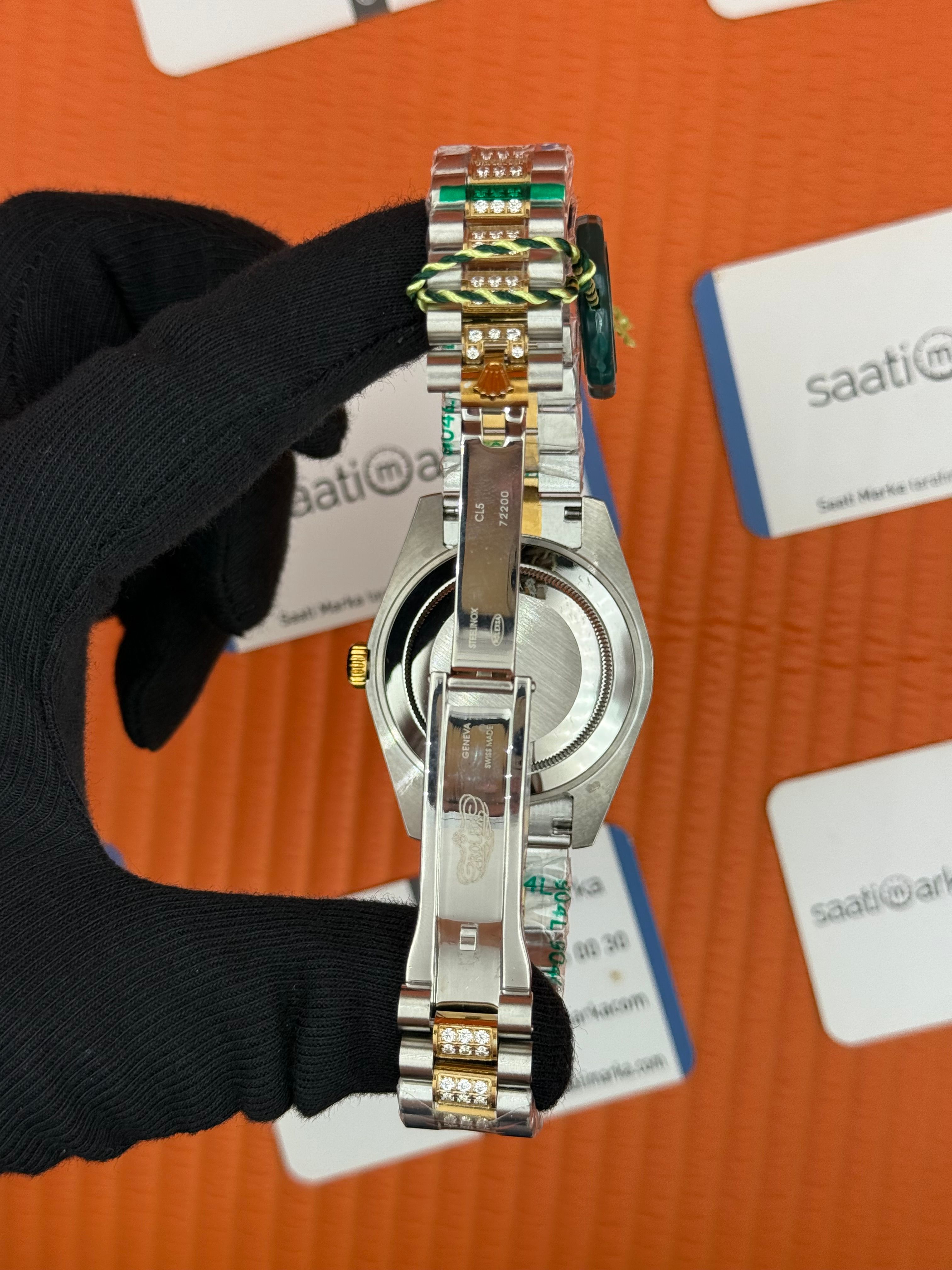 ROLEX Datejust taşlı kasa kordon gold silver 