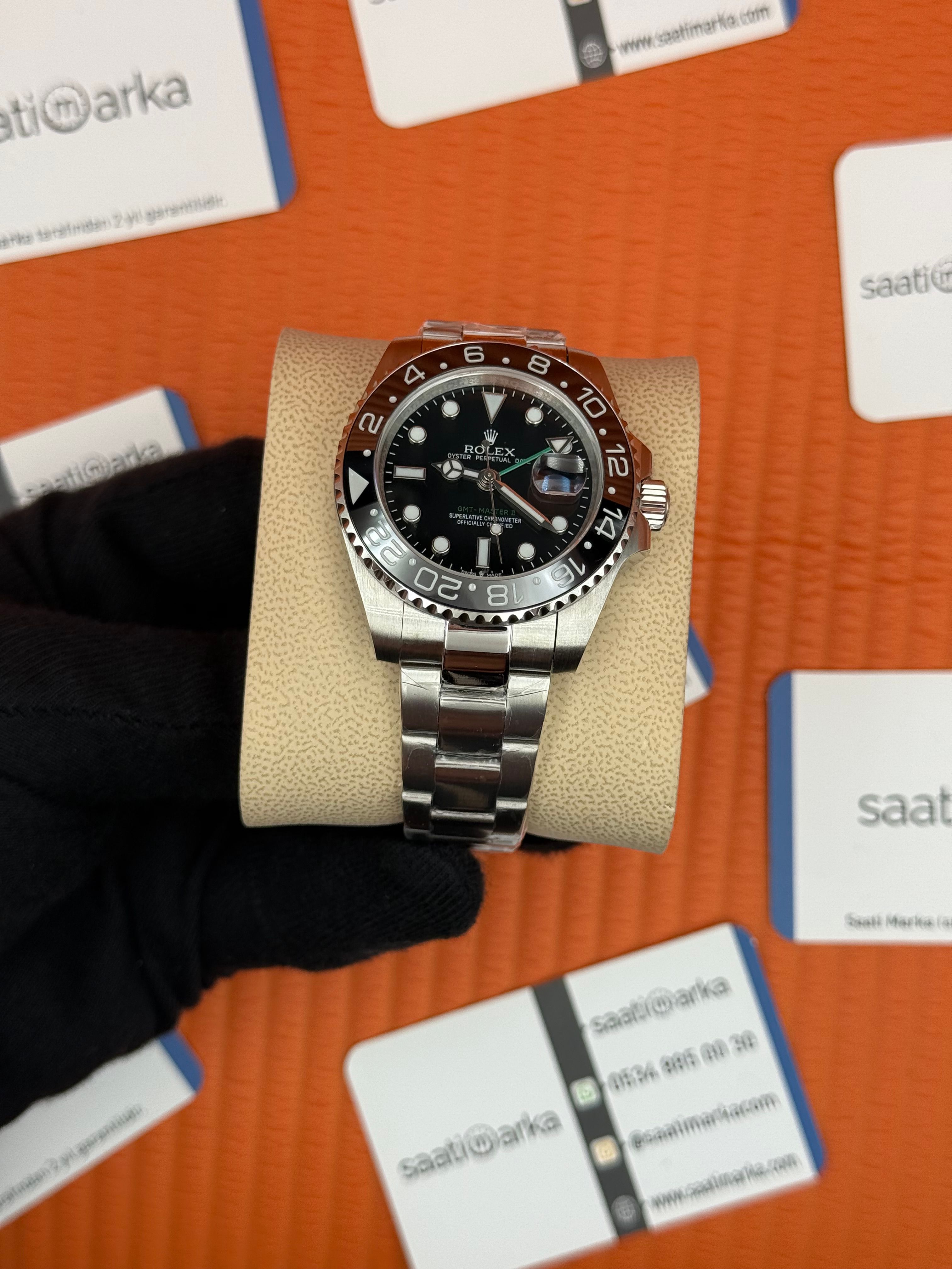 ROLEX Gmt Master black dial bezel oyster 40mm 
