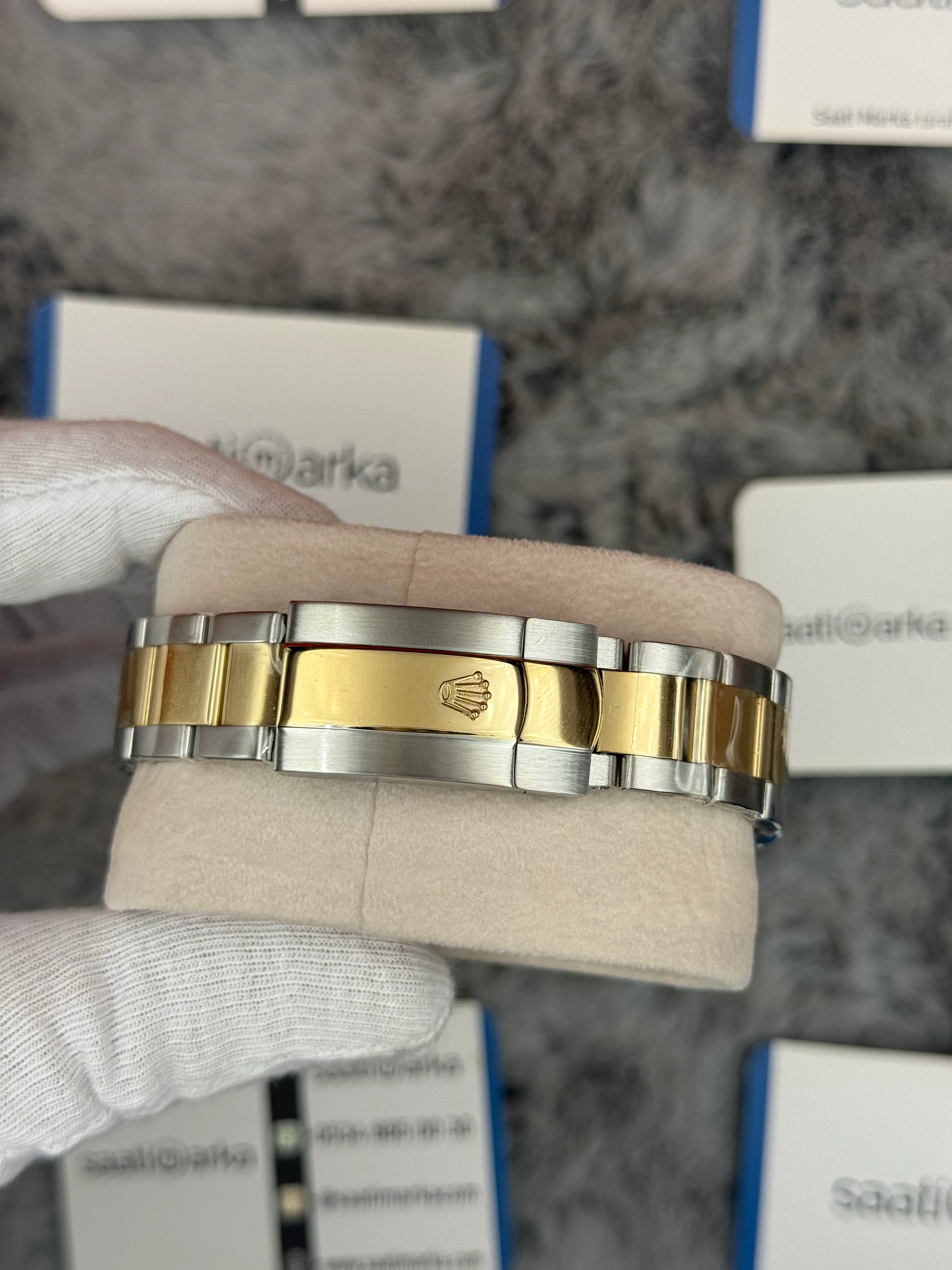 ROLEX DATEJUST 36MM ÇİZGİLİ SARI KADRAN GOLD SİLVER KASA KORDON OYSTER