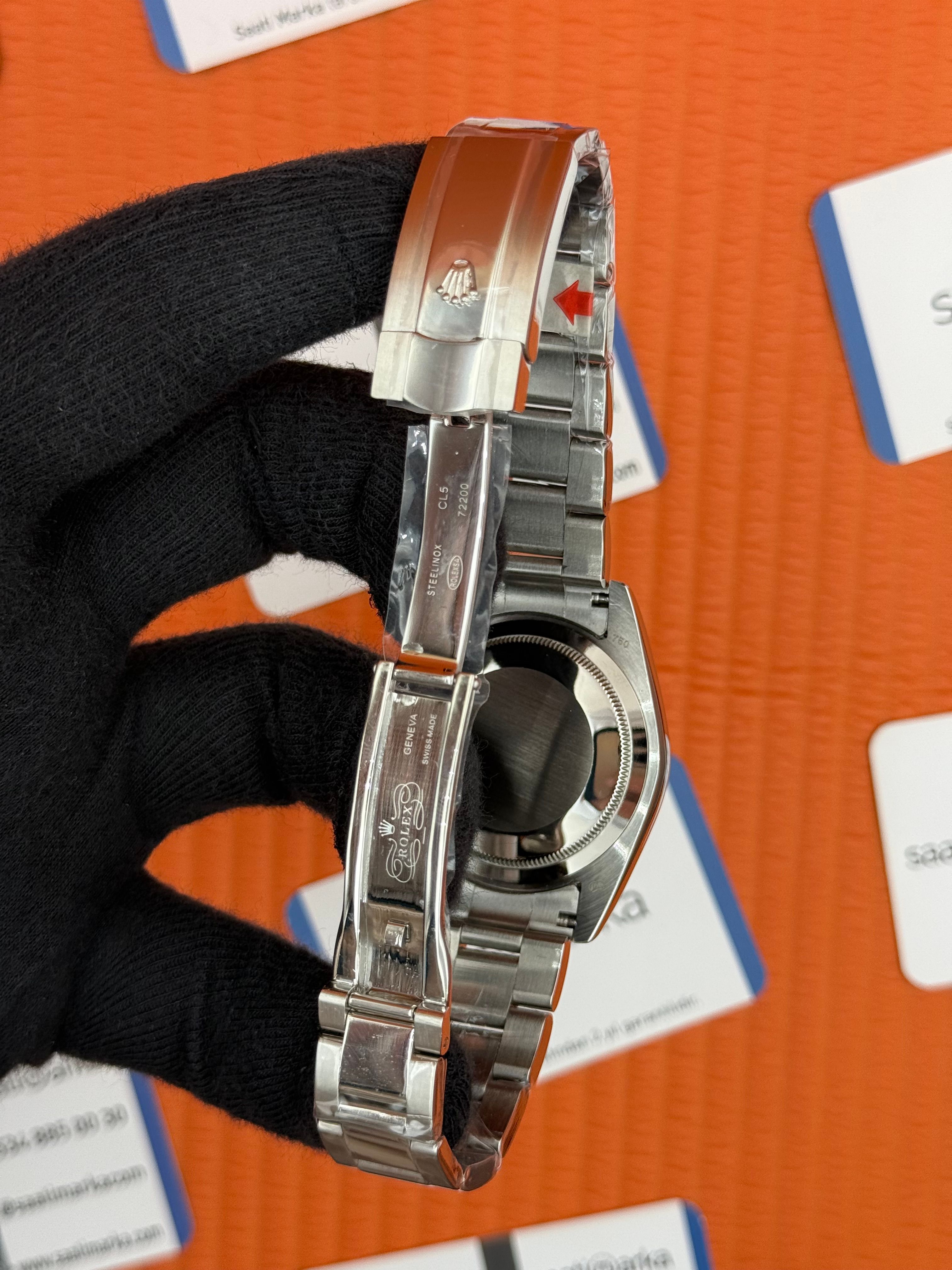 ROLEX Datejust baget taşlı grey dial silver oyster kordon