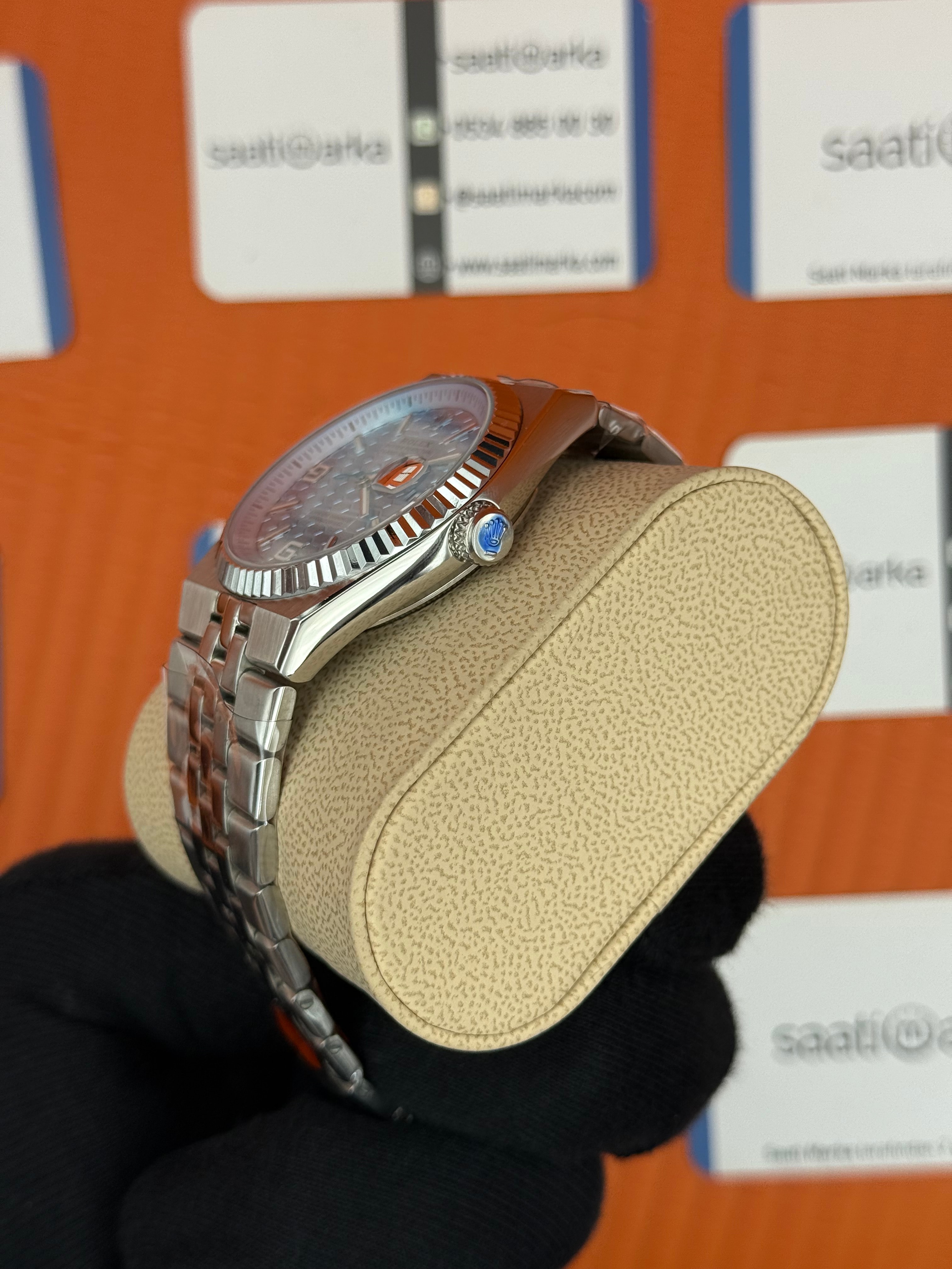 ROLEX  land dweller 40mm turkuaz kadran silver kasa kordon oystersteel erkek kol saati