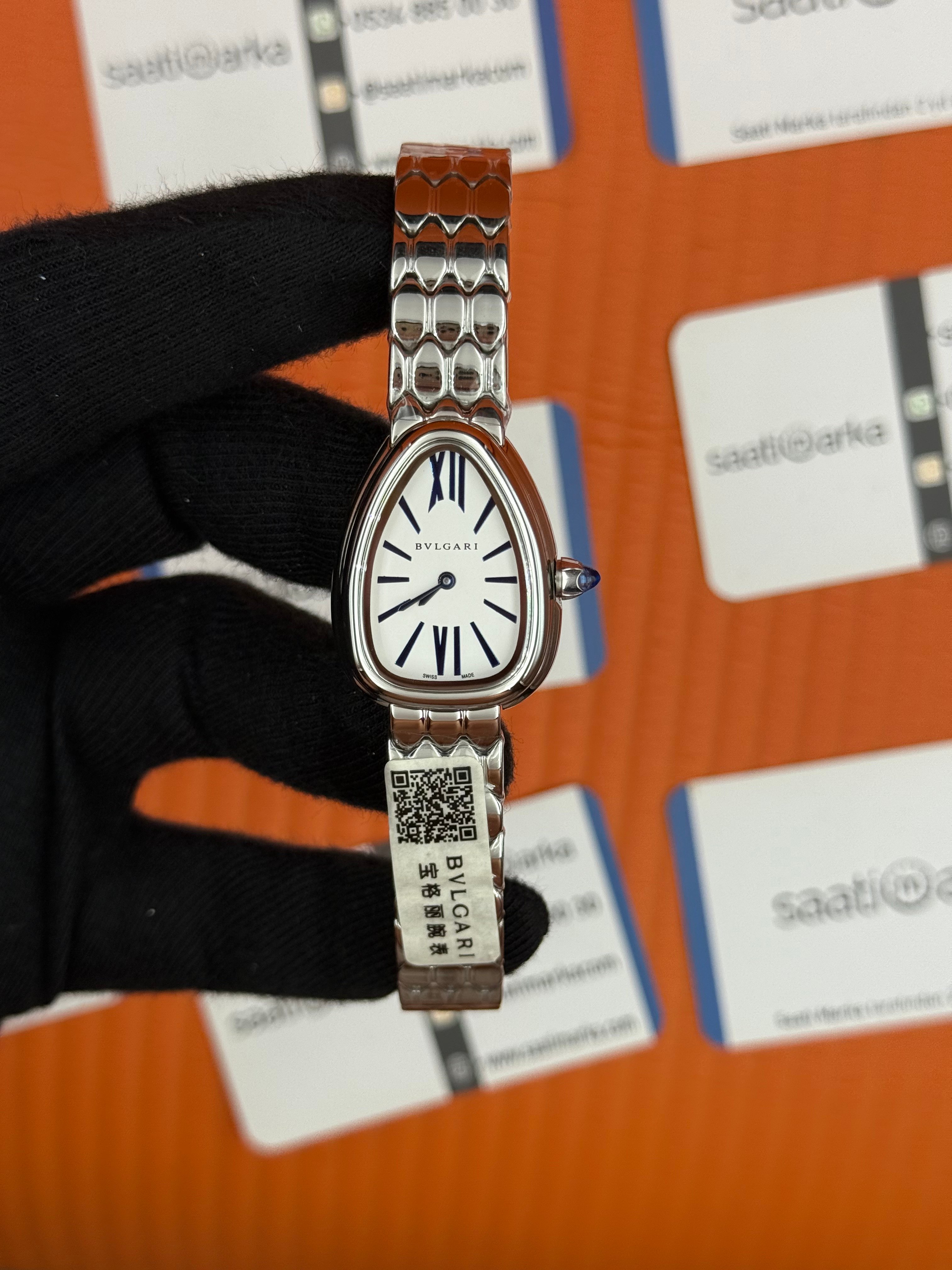 BVLGARİ serpenti seduttori beyaz kadran silver kasa kordon kadın kol saati