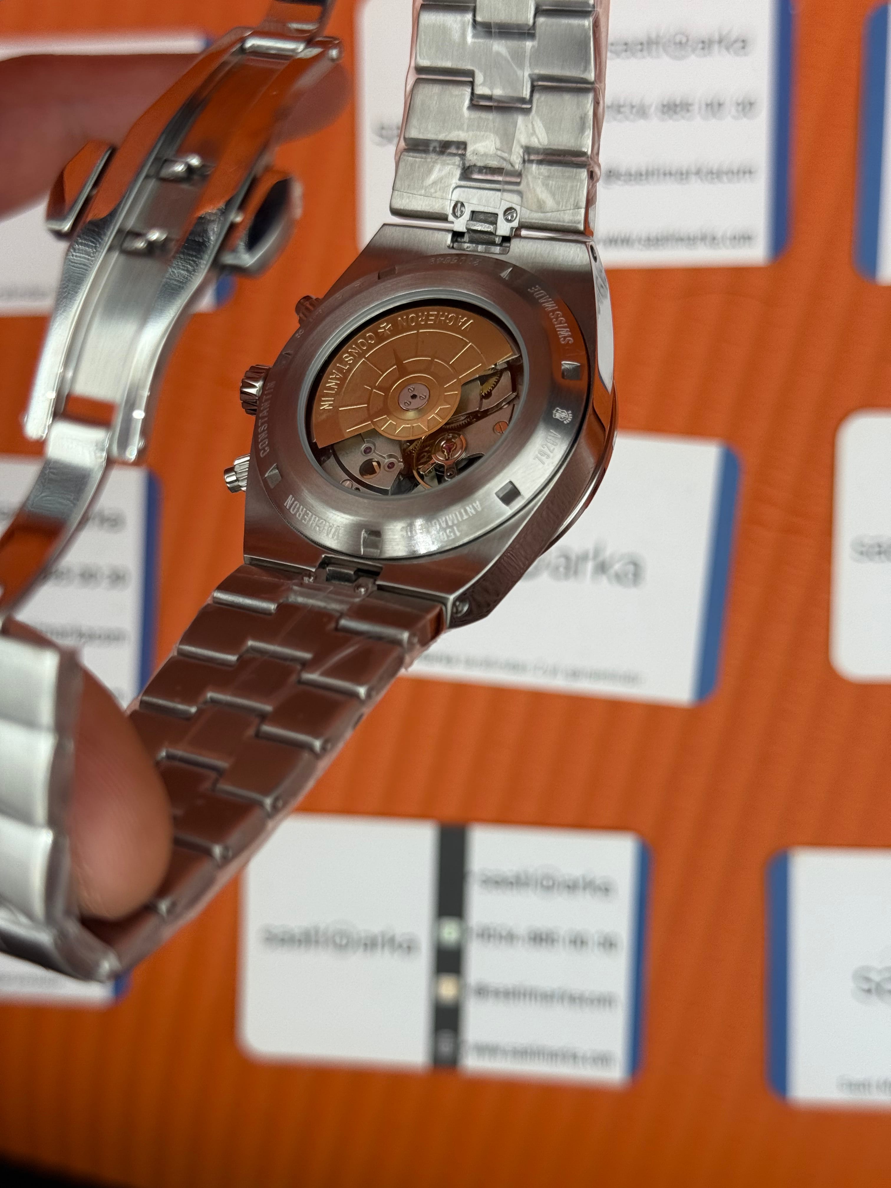 VACHERON CONSTANTIN overseas chronograph yeşil kadran silver kasa kordon erkek kol saati