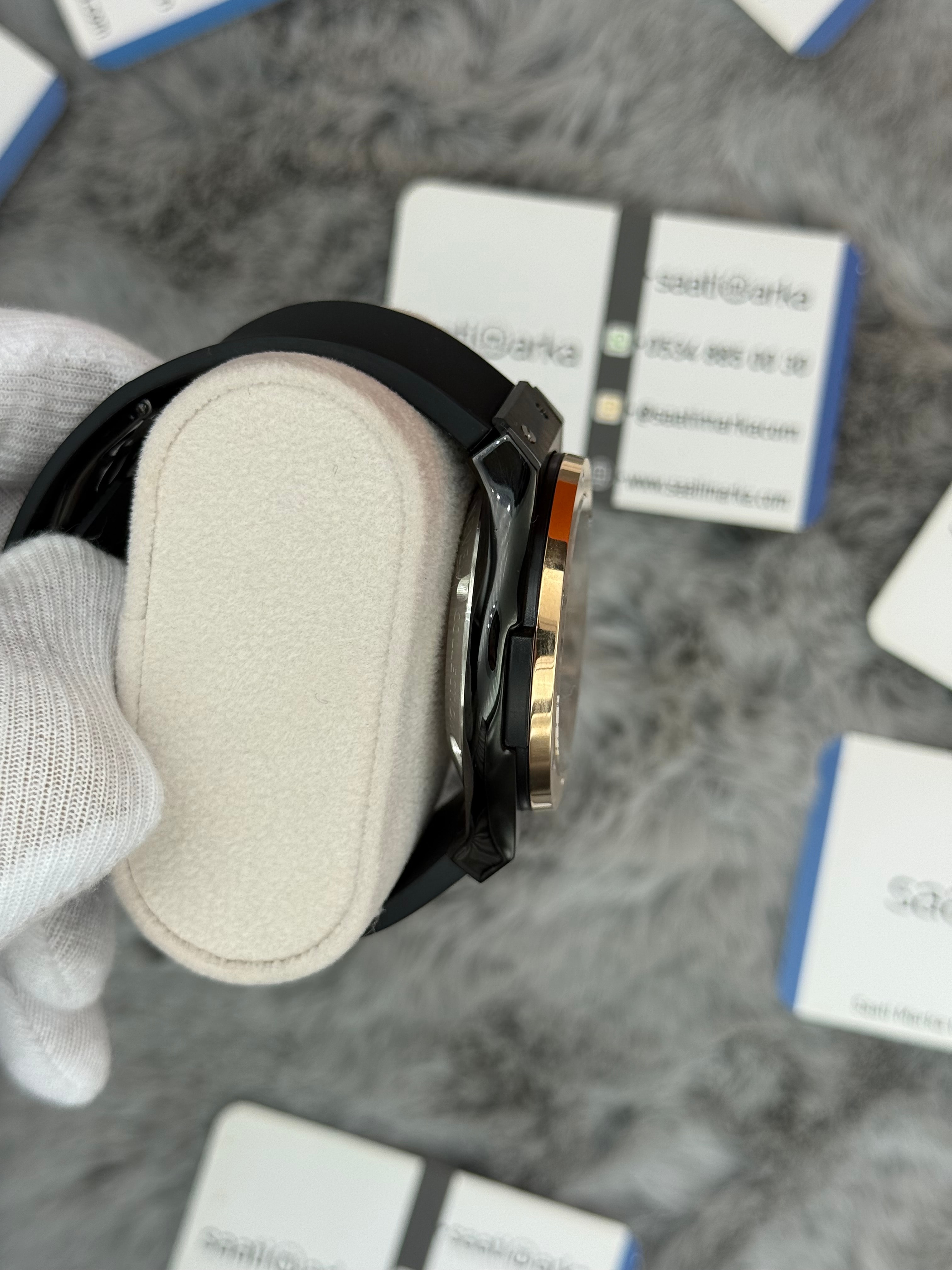 HUBLOT big bang tourbillon 41mm siyah kasa siyah kauçuk kordon erkek kol saati