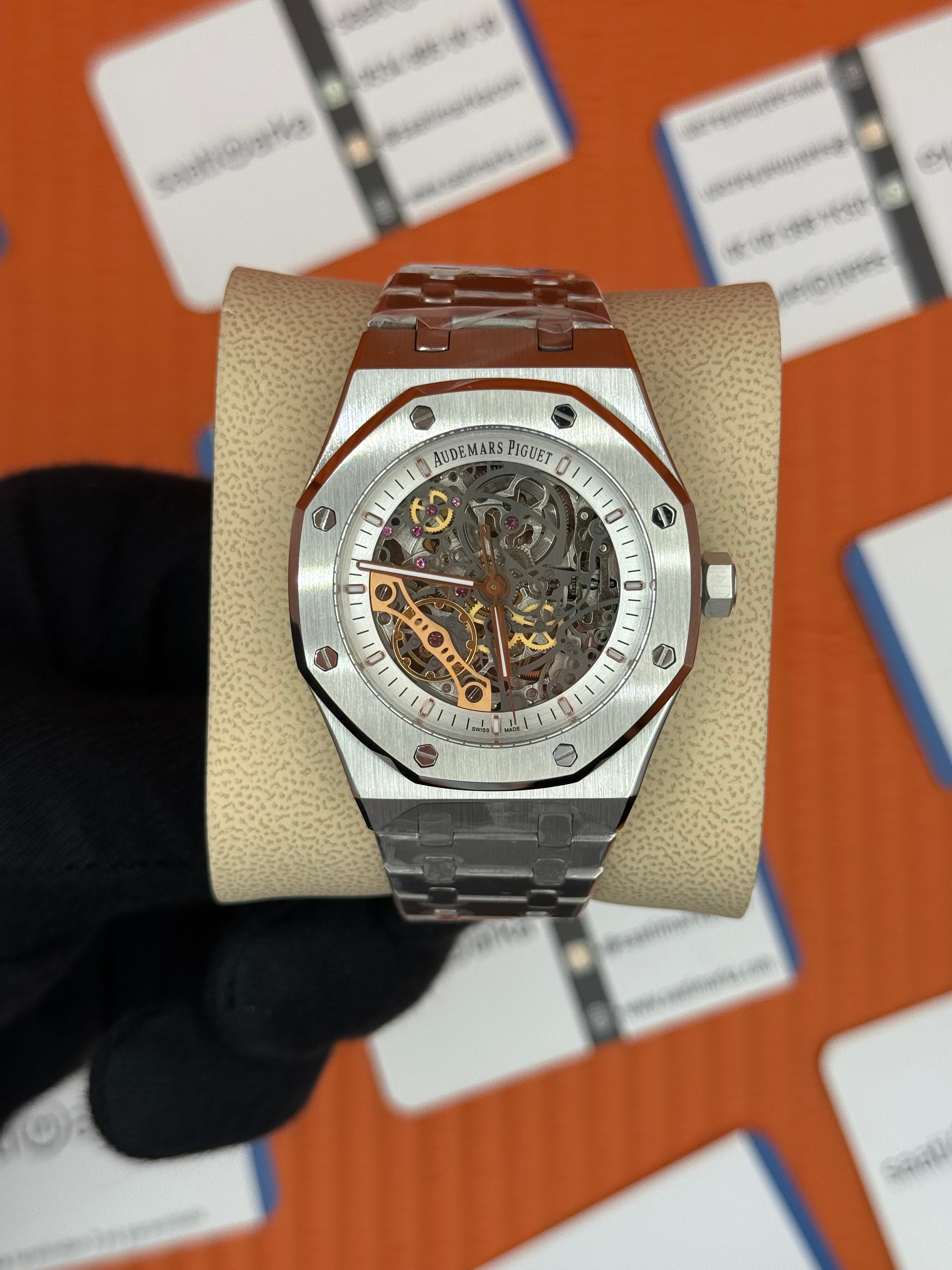 AUDEMARS PİGUET ROYAL OAK BEYAZ SKELETON KADRAN SİLVER KASA KORDON