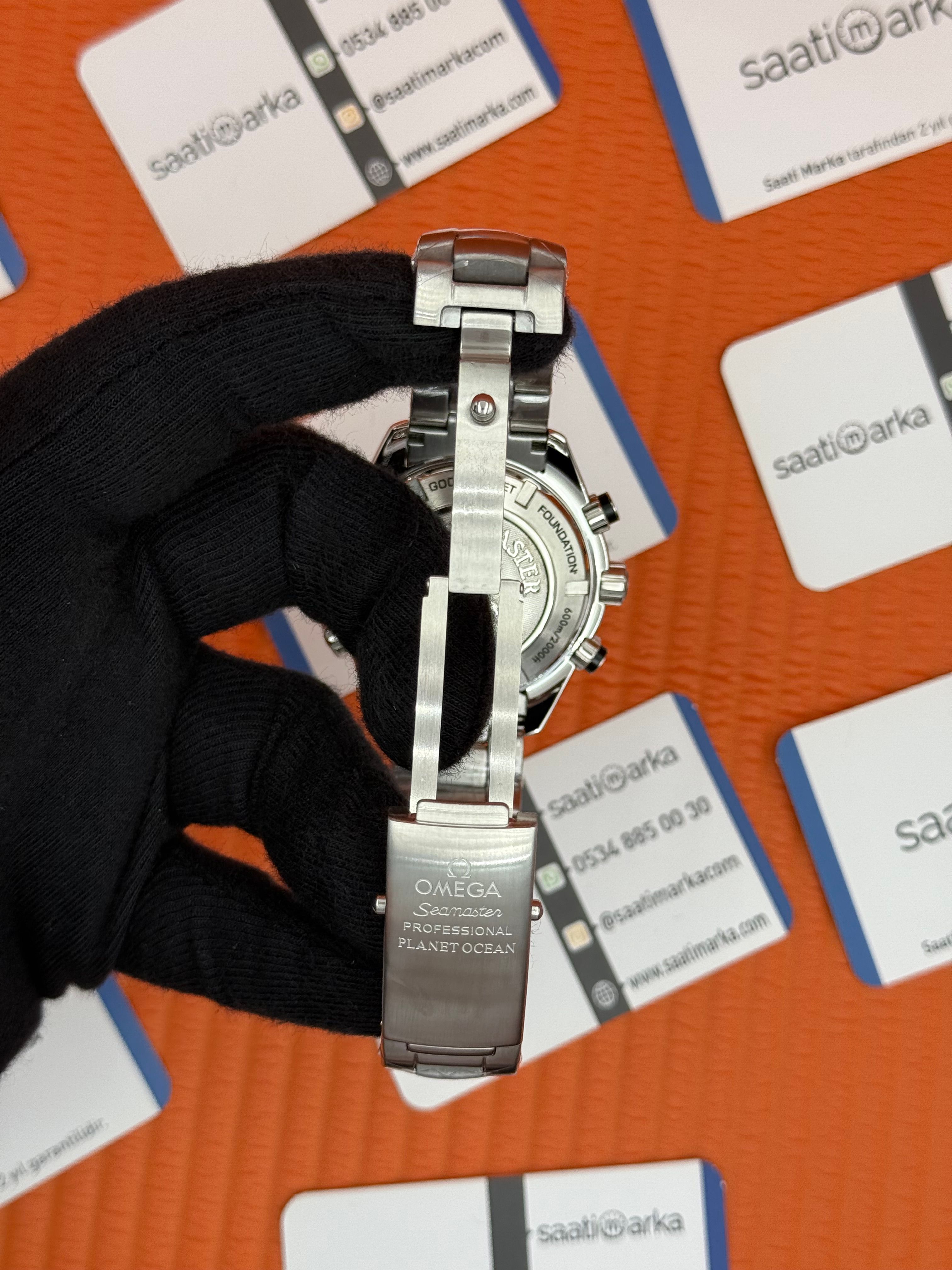 OMEGA SEAMSTER CHRONOMETER SİYAH TURUNCU BEZEL ÇELİK KASA KORDON 