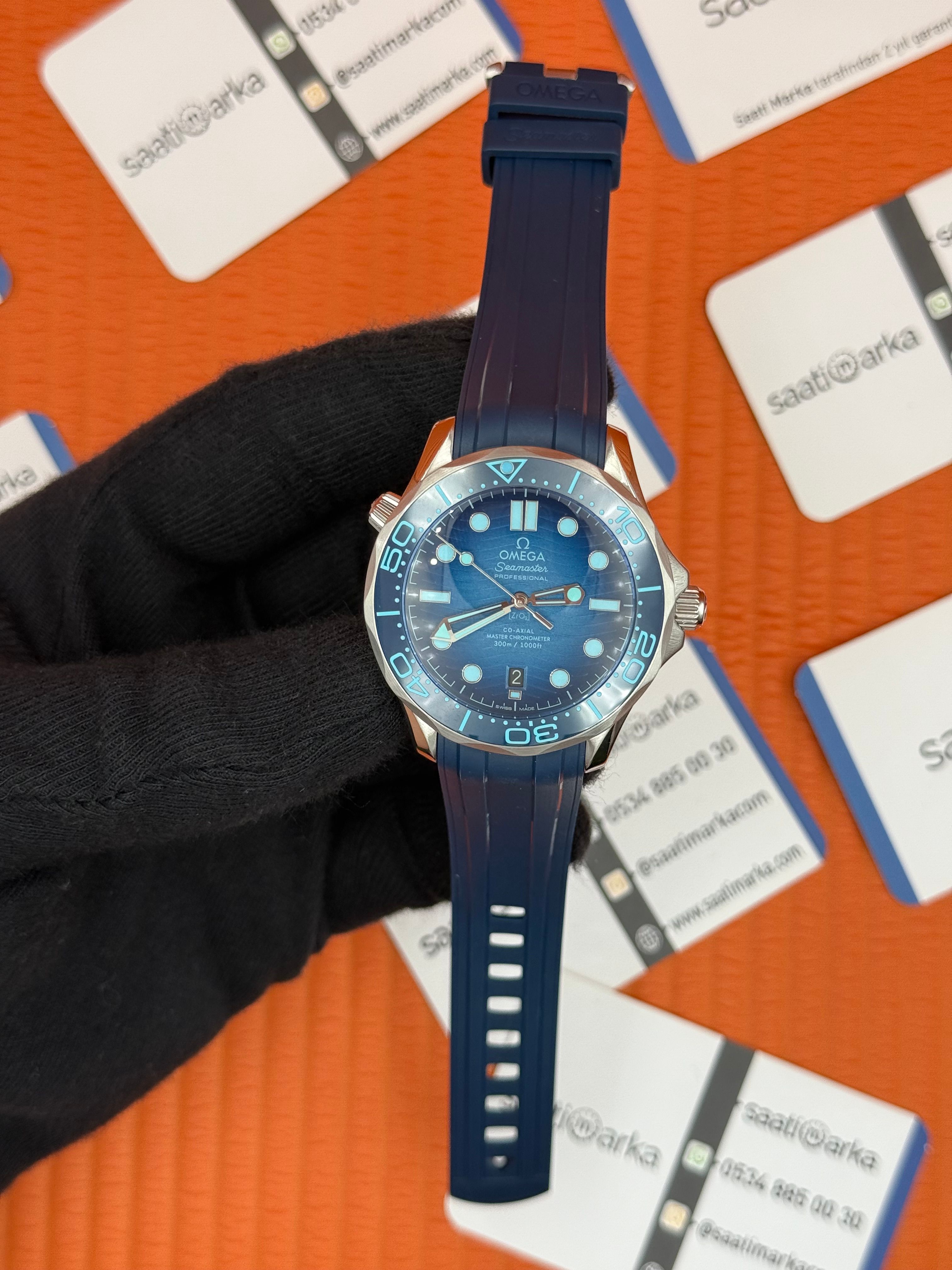 OMEGA SEAMASTER CHRONMETER KAUÇUK LACİVERT KORDON 300M